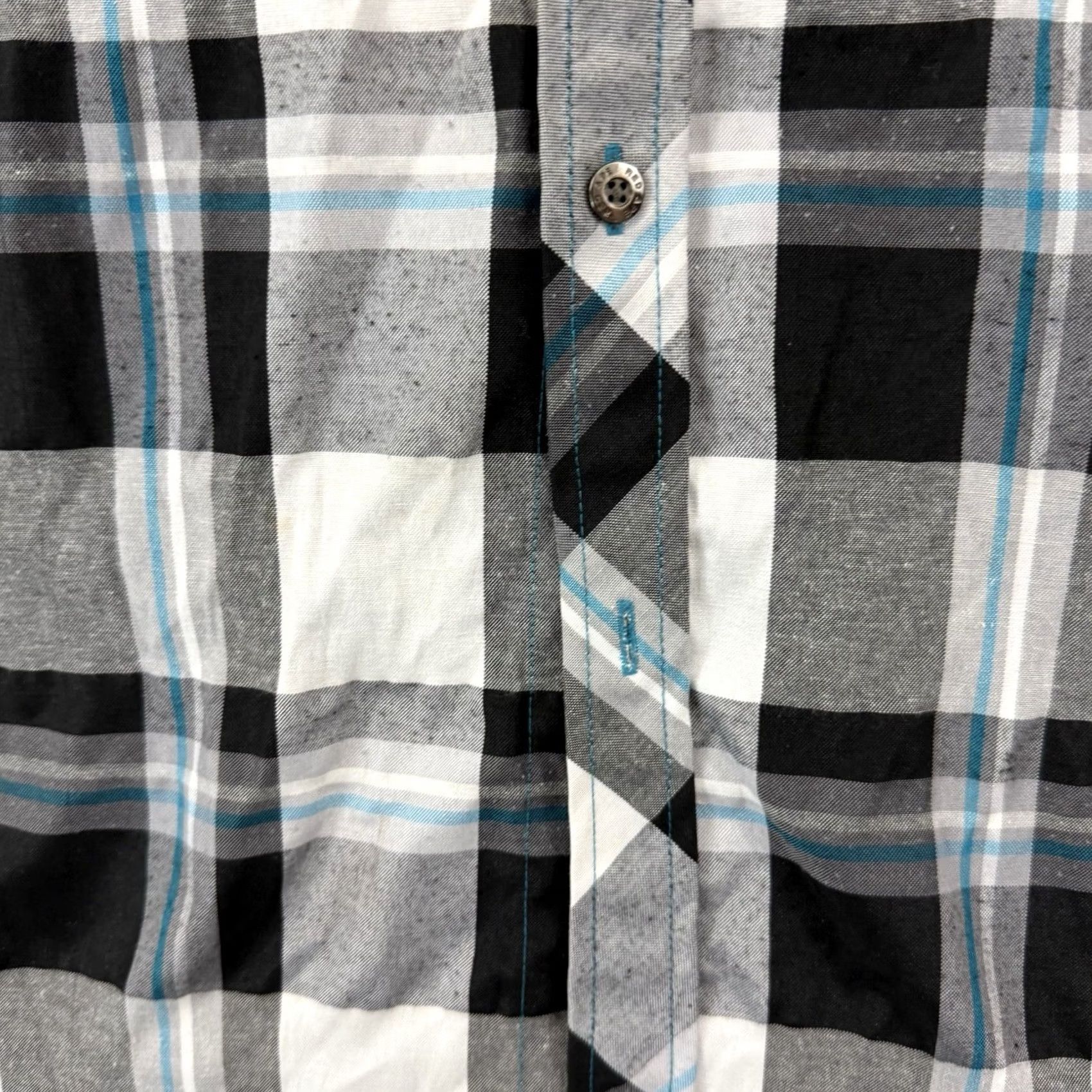 Vintage VINTAGE Red Ape Shirt Men's Large Blue Plaid Button Up Short Sleeve Y2K Hip Hop Size US L / EU 52-54 / 3 - 6 Thumbnail