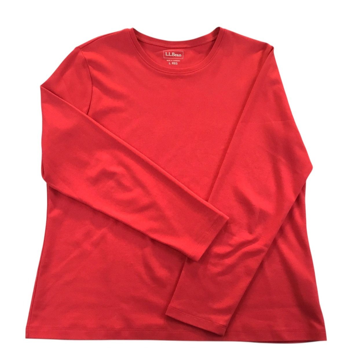 L.L. Bean L. L. Bean Ladies Long Sleeve T-Shirt Comfy 100% Cotton Red Size L / US 10 / IT 46 - 2 Thumbnail