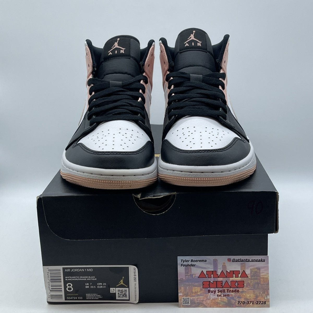 Nike Air Jordan 1 mid crimson tint Size US 8 / IT 38 - 2 Thumbnail