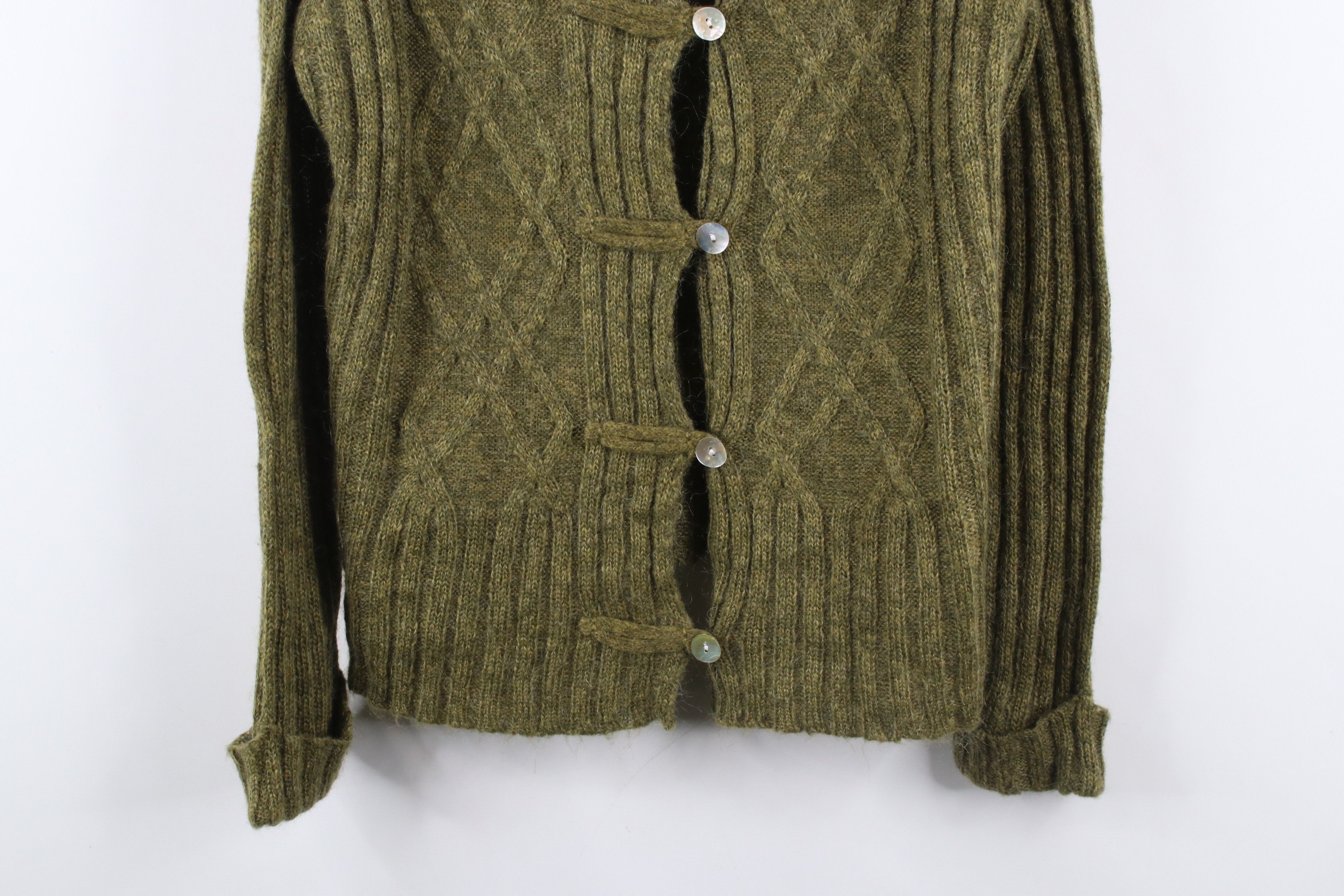 Vintage Vintage 90s Streetwear Wool Cable Knit Cardigan Sweater Size M / US 6-8 / IT 42-44 - 3 Thumbnail