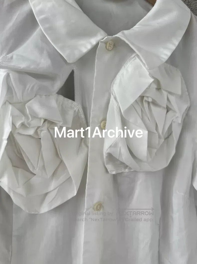 Comme des Garcons Comme des Garcons Roses season white shirt jacket Size M / US 6-8 / IT 42-44 - 4 Thumbnail