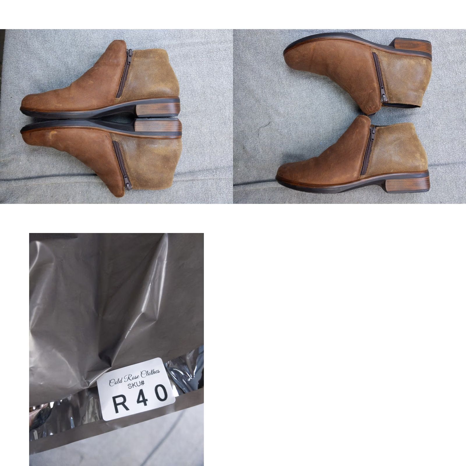 Vintage Naot Boots Womens Size 10 41 Brown Leather Ankle Side Zip Booties Comfort Casual Boots Womens Mens? Size US 10 / IT 40 - 8 Thumbnail