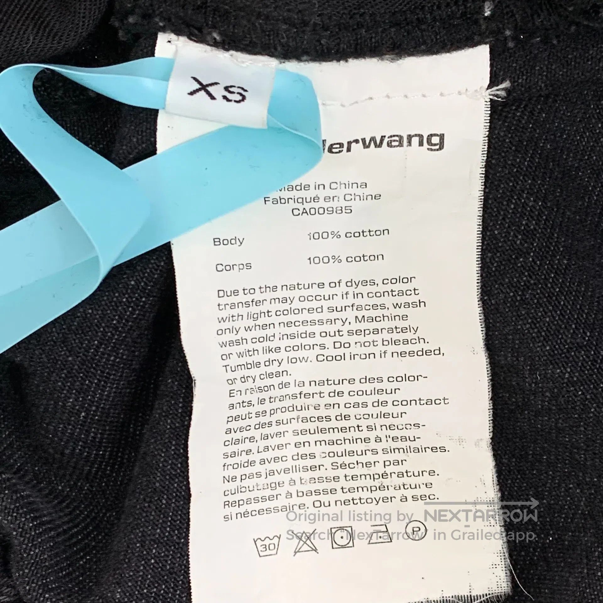 Other Alexander Wang size XS Black Logo Letter Embroidered Cotto Size US 27 - 6 Thumbnail