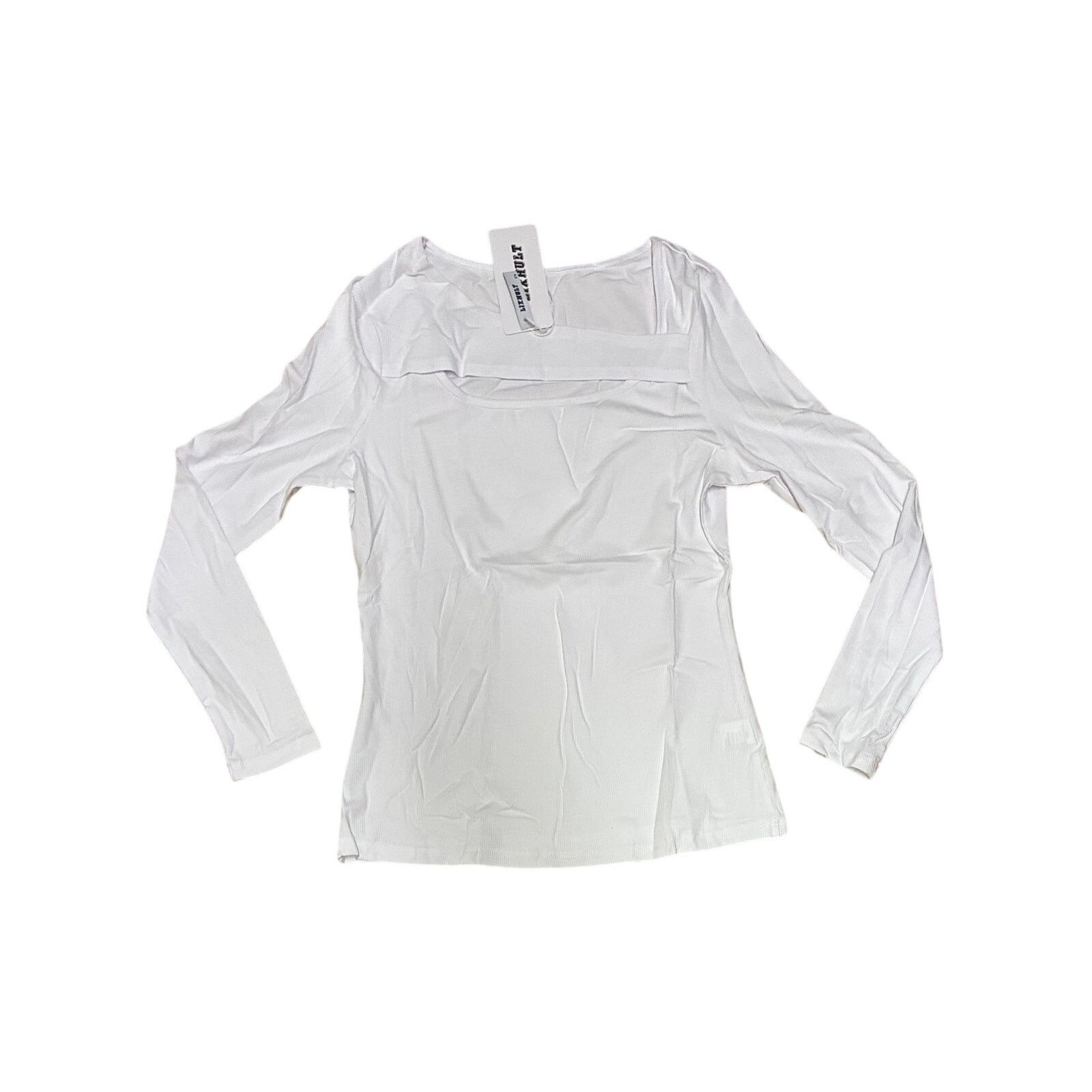 The Unbranded Brand Long Sleeve Shirts Women Ribbed 1 Piece Cutout Tops Fashion Size L / US 10 / IT 46 - 9 Thumbnail
