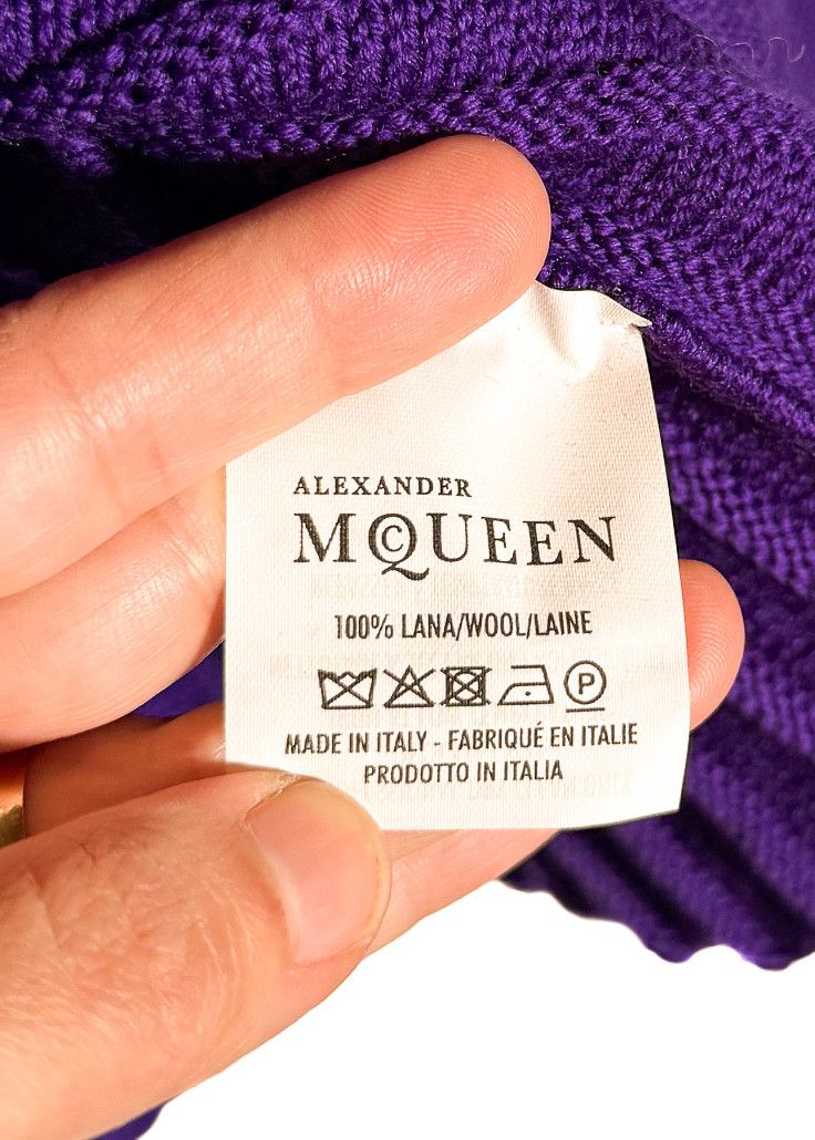 Alexander McQueen Alexander McQueen Royal Purple Ribbed Wool Flare Sweater Size S / US 4 / IT 40 - 6 Thumbnail