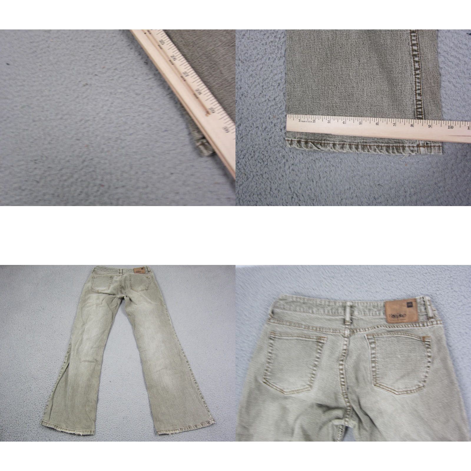 Mossimo Mossimo Jeans Womens 7 Gray Stretch Low Rise Flare Straight Baggy Denim Size 29 Inseam 30 in Size 28" / US 6 / IT 42 - 9 Thumbnail