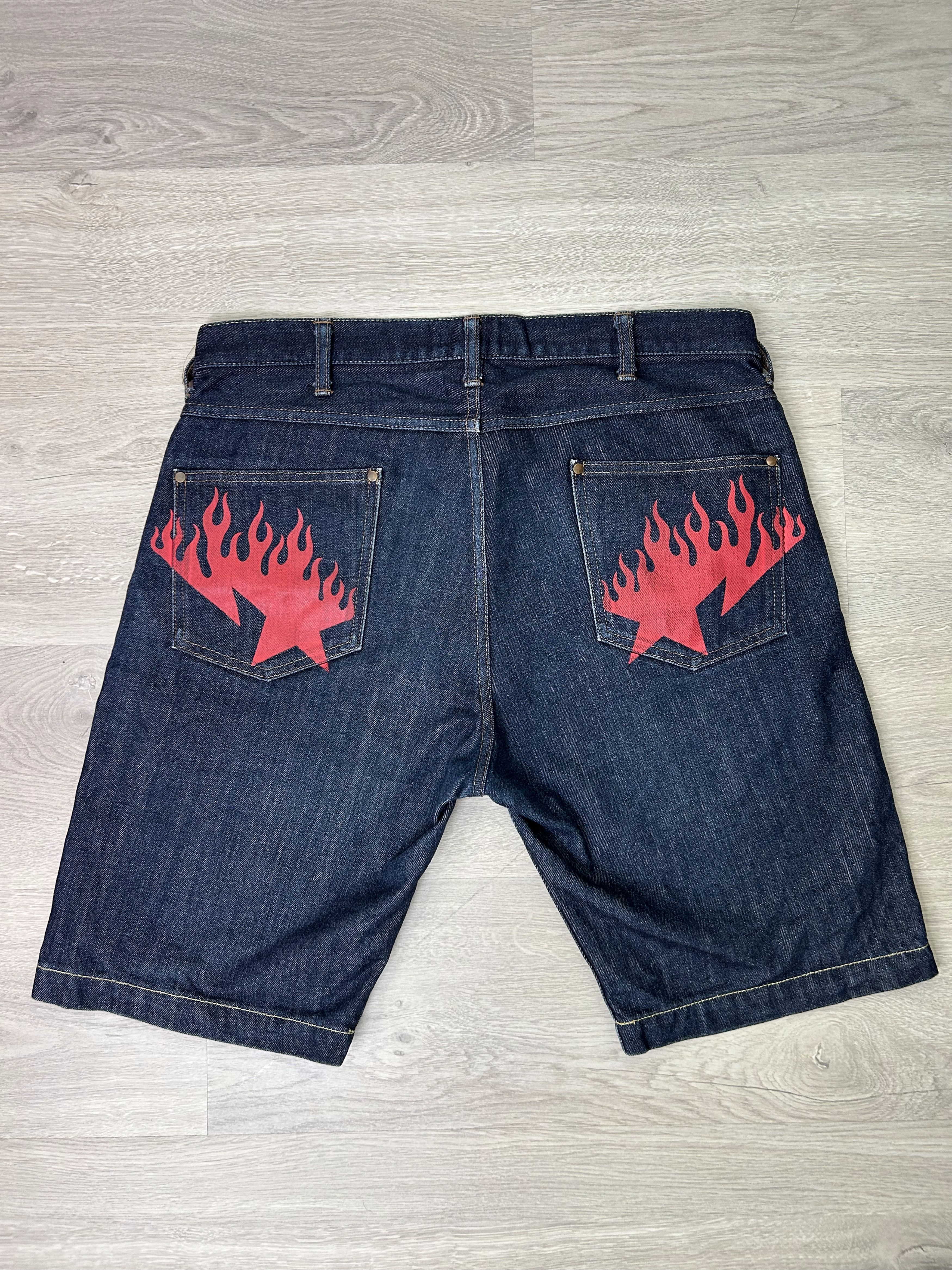 Bape BAPE Fire STA Denim Shorts [Size L] Size US 35 - 1 Thumbnail