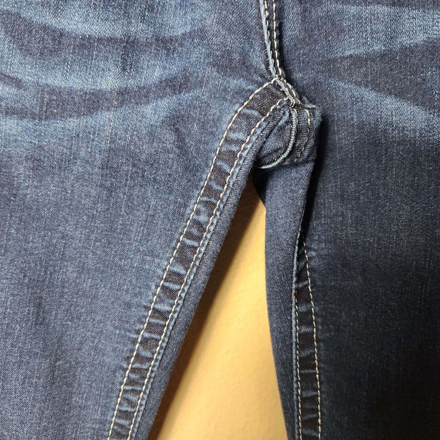 Vintage Rock Revival Jeans Women's Skinny Midrise Flap Pocket Dark Blue 27 Size 27" / US 4 / IT 40 - 4 Thumbnail