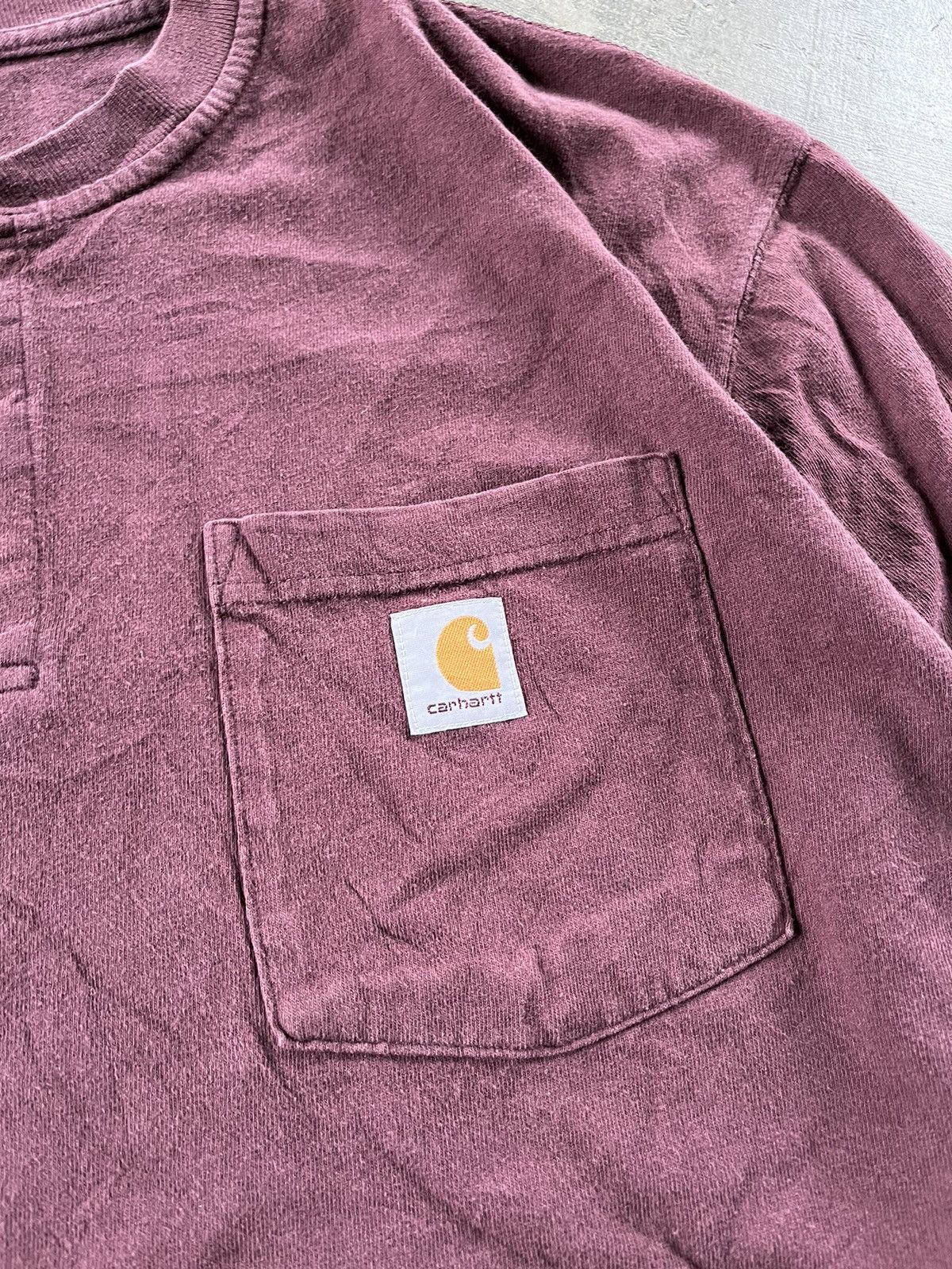 Carhartt × Vintage ⚡️STEALS⚡️Carhartt Single Pocket Half Button Long Sleeve Size US L / EU 52-54 / 3 - 2 Thumbnail