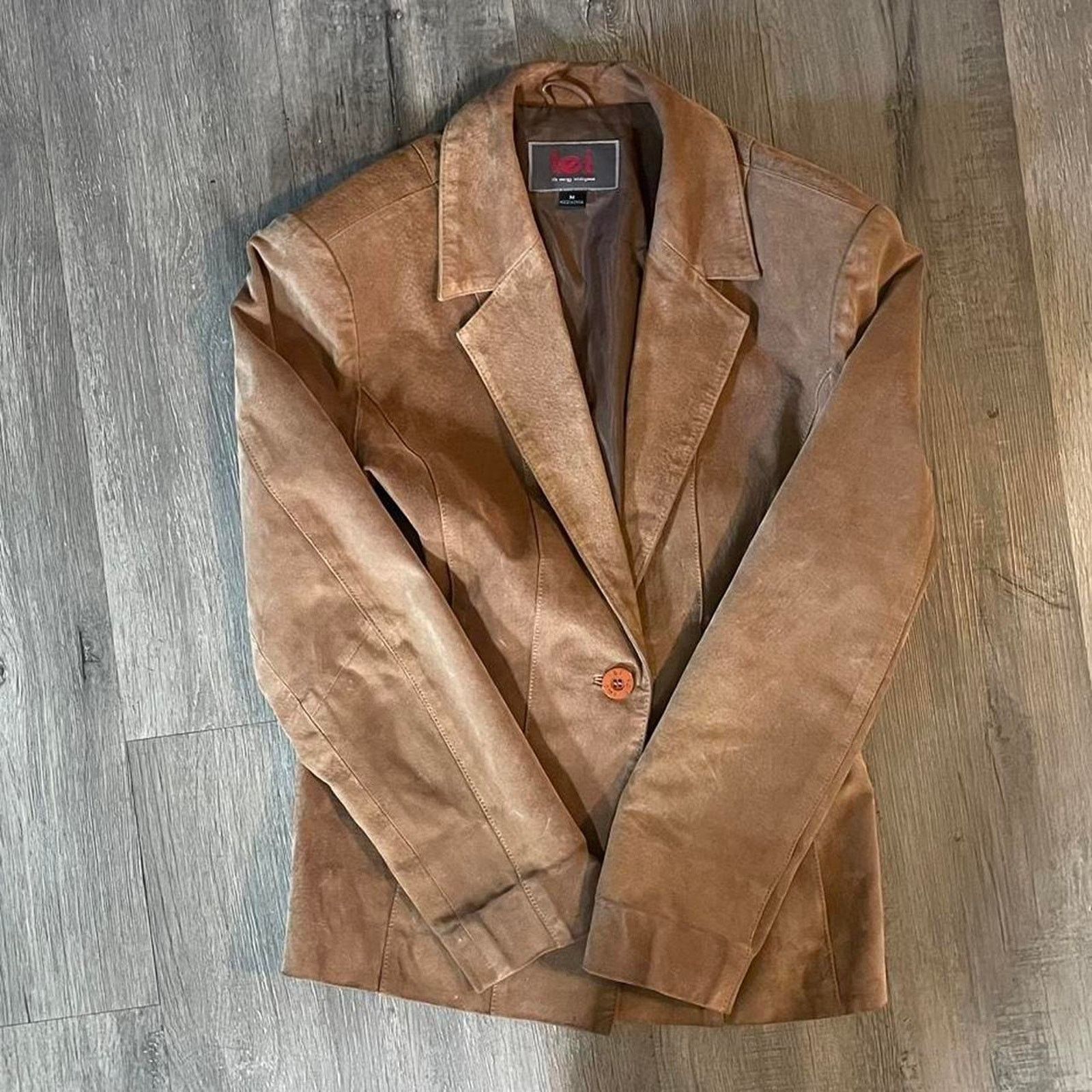 L.E.I. × Vintage Vintage Tan Leather Jacket 100% Leather Size M / US 6-8 / IT 42-44 - 1 Thumbnail