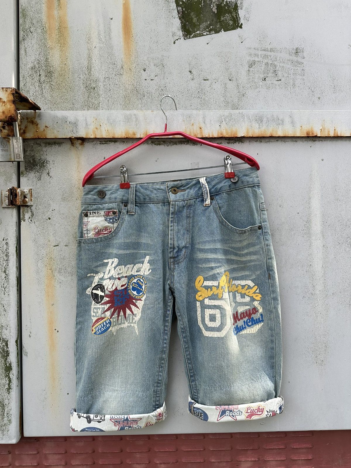 Vintage 👹Vintage Clone Devgru Design Patchwork Shorts Size US 30 / EU 46 - 2 Thumbnail