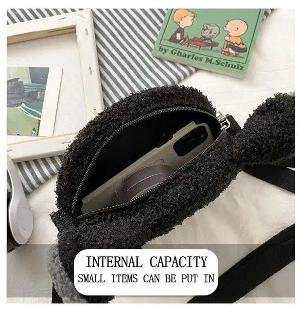 VIBE Hirasawa x Rei Black cartoon plush shoulder bag Size ONE SIZE - 6 Thumbnail
