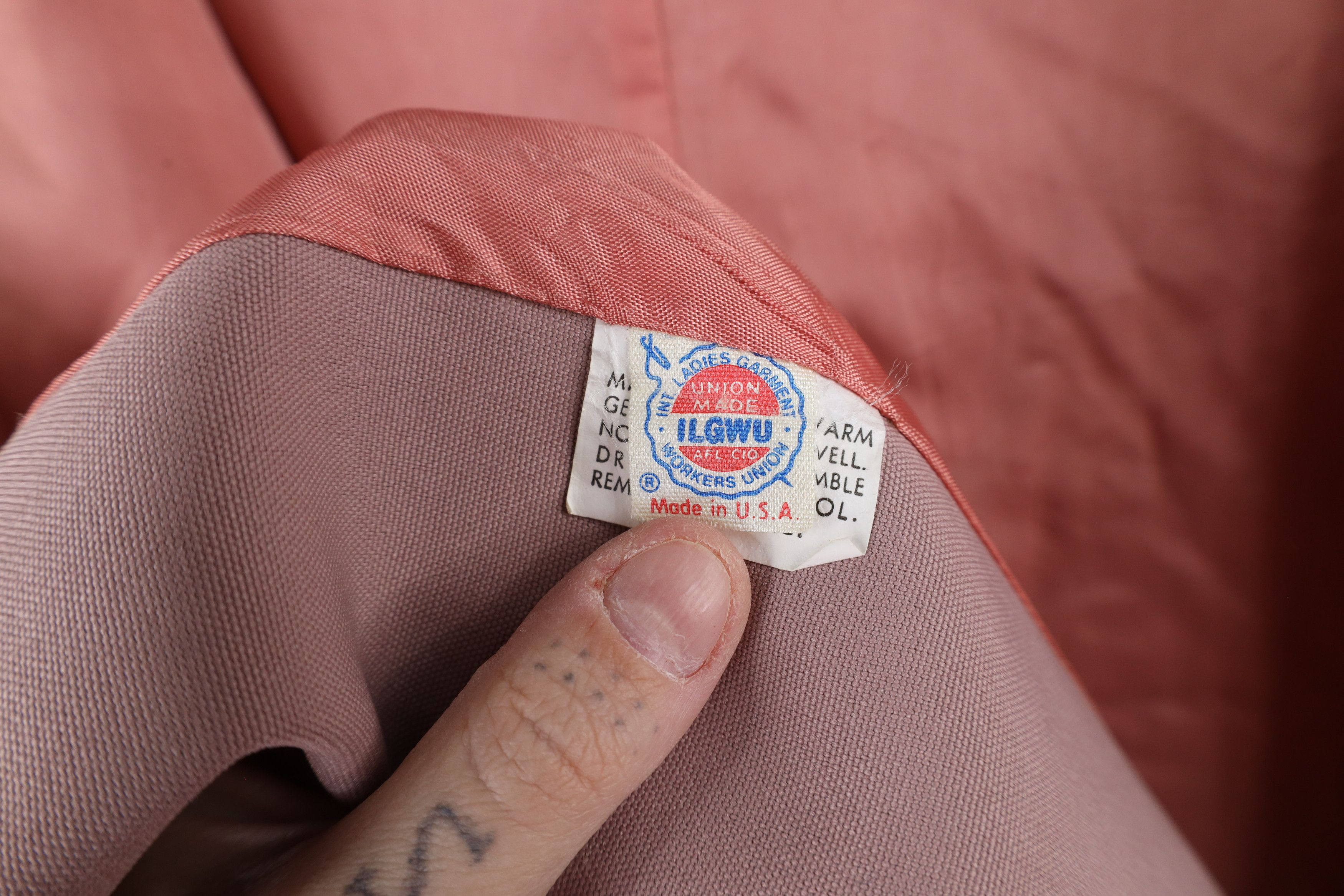Vintage Vintage 70s Union Made Button Trench Coat Jacket Pink USA Size XL / US 12-14 / IT 48-50 - 12 Thumbnail