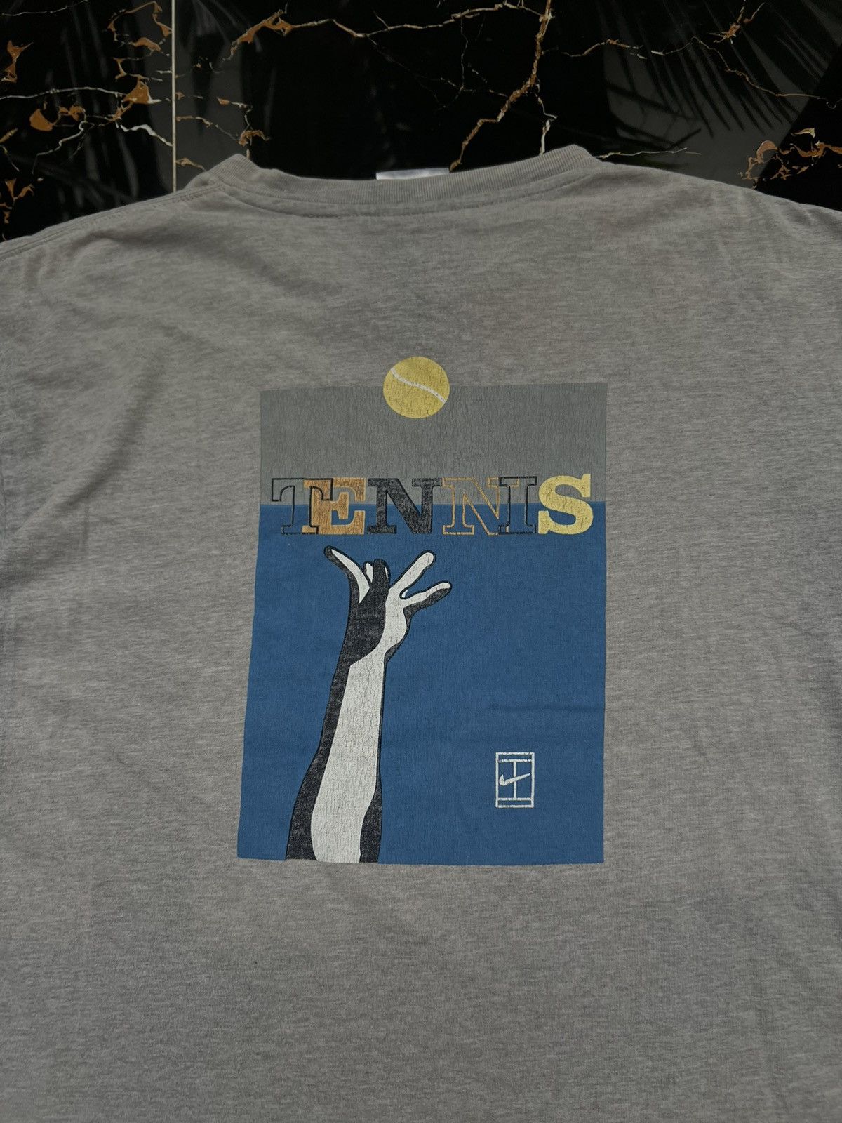 Nike × Vintage 90’s NIKE TENNIS SWOOSH LOGO Y2K RARE SUNFADED Y2K TEE RETRO Size US M / EU 48-50 / 2 - 3 Thumbnail