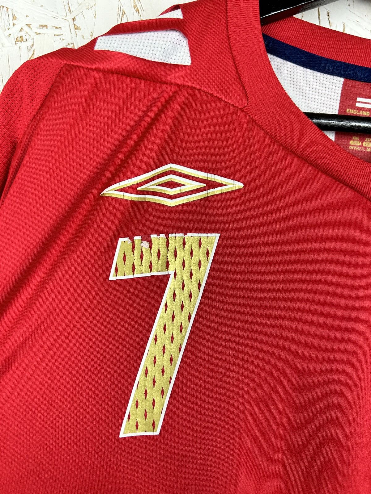 Umbro 00s Umbro England 2006/08 #7 Beckham Soccer Jersey Red XXL Size US XXL / EU 58 / 5 - 4 Thumbnail