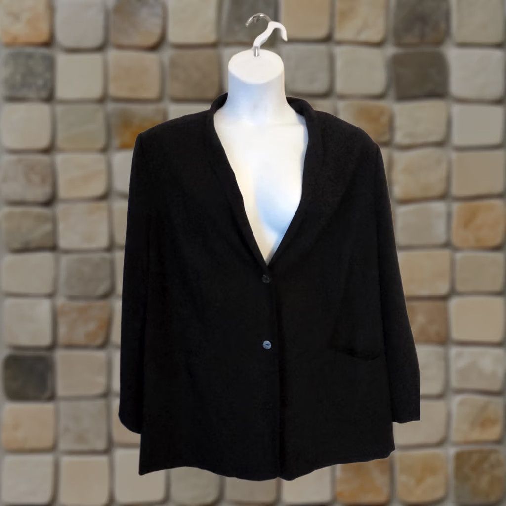 Vintage Maggie Barnes Black Blazer Jacket Black 28 W Womens Size 4XL / US 24-26 - 1 Thumbnail