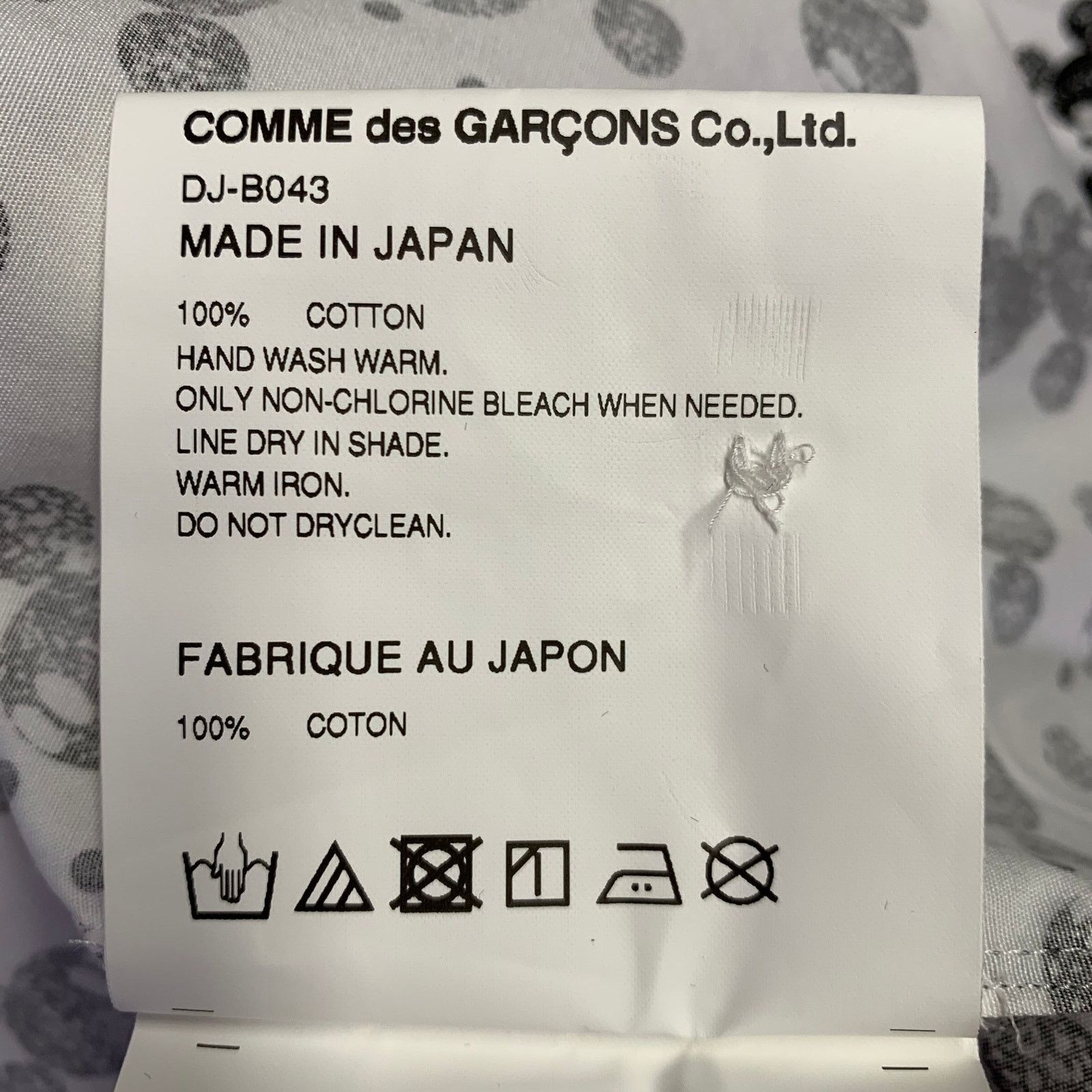 Comme des Garcons Homme Size L Mickey Mouse White Black Cotton Long Sleeve Shirt Size US L / EU 52-54 / 3 - 6 Thumbnail