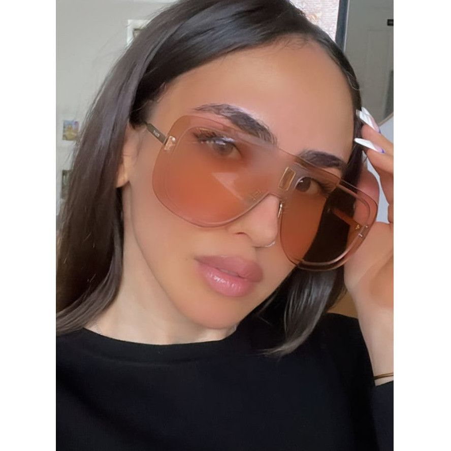 image of New Dior UltraDior Mu Aviator Sunglasses In Beige Lens, Women's