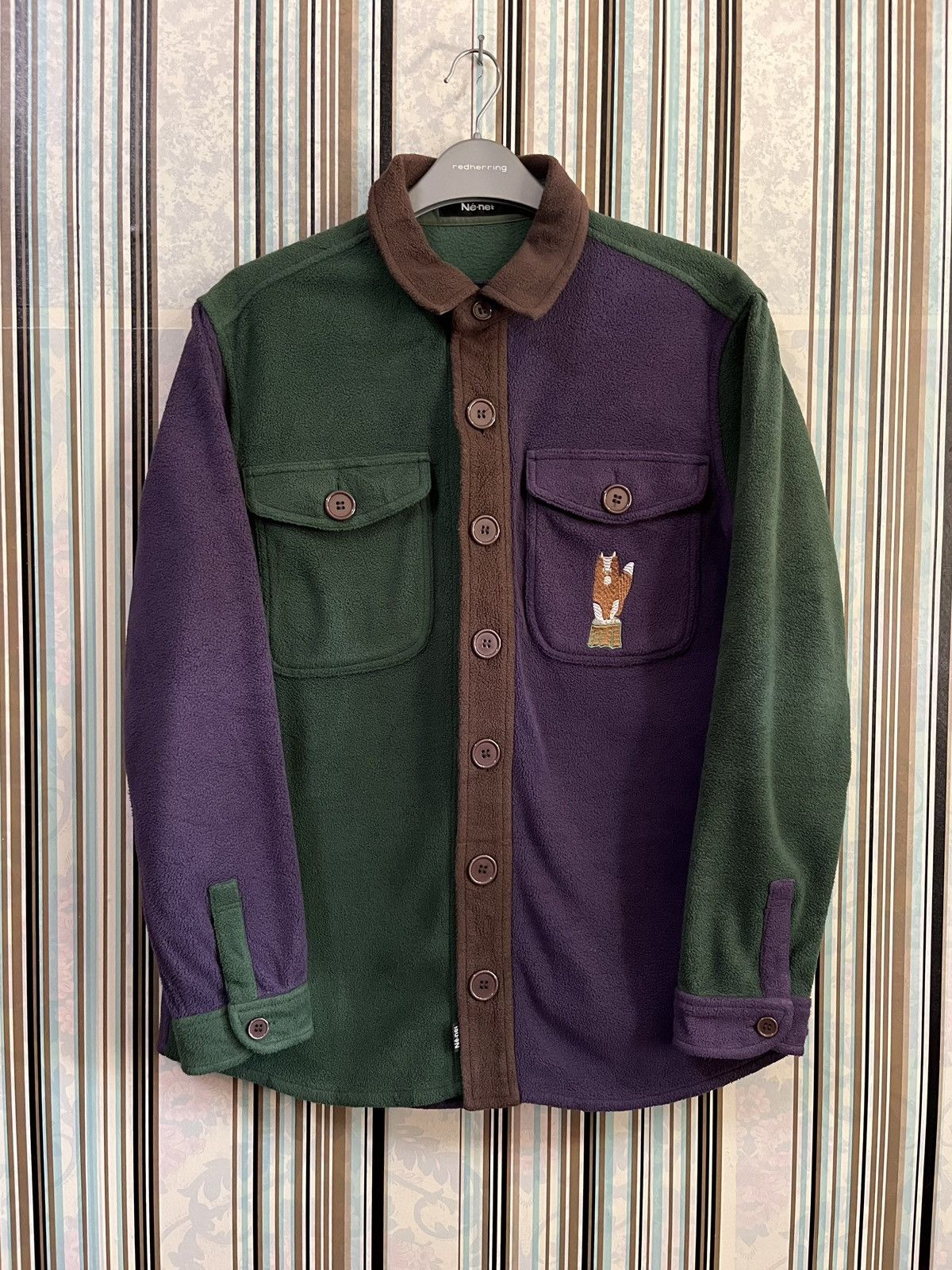 Ne-Net FW18 issey design fleece embroidered cross colour #D4 Size US M / EU 48-50 / 2 - 1 Thumbnail