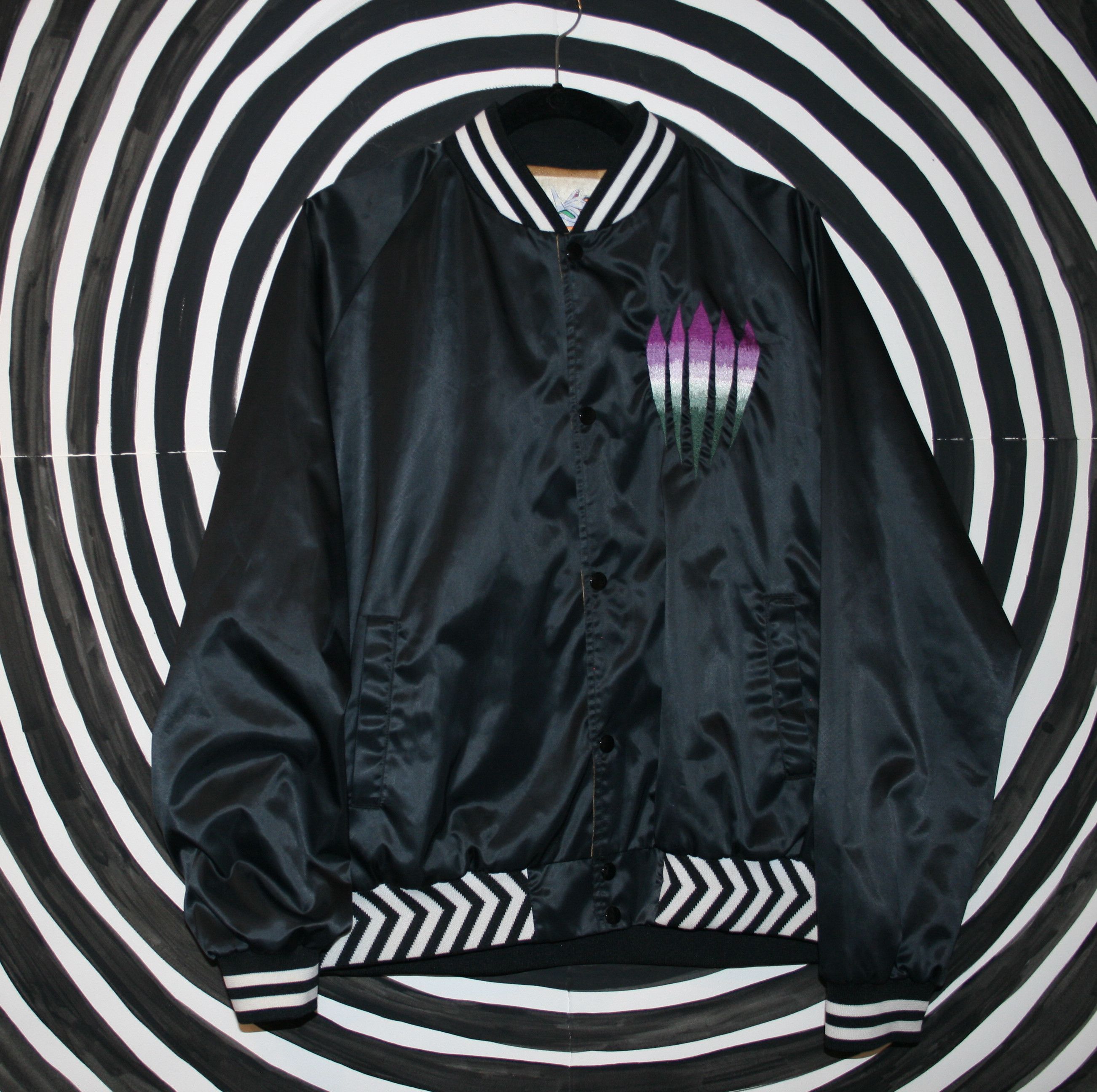 image of Phenomenon 2008 Reversible Trompe L'oeil Varsity in Black, Men's (Size XL)