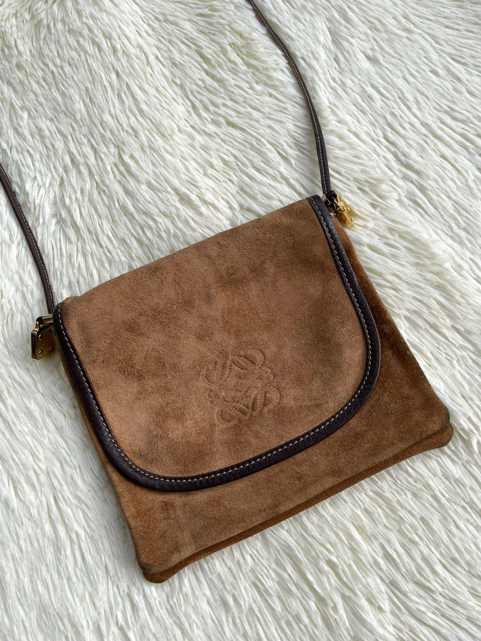 Loewe × Vintage Loewe Suede Leather Sling Bag Size ONE SIZE - 4 Thumbnail