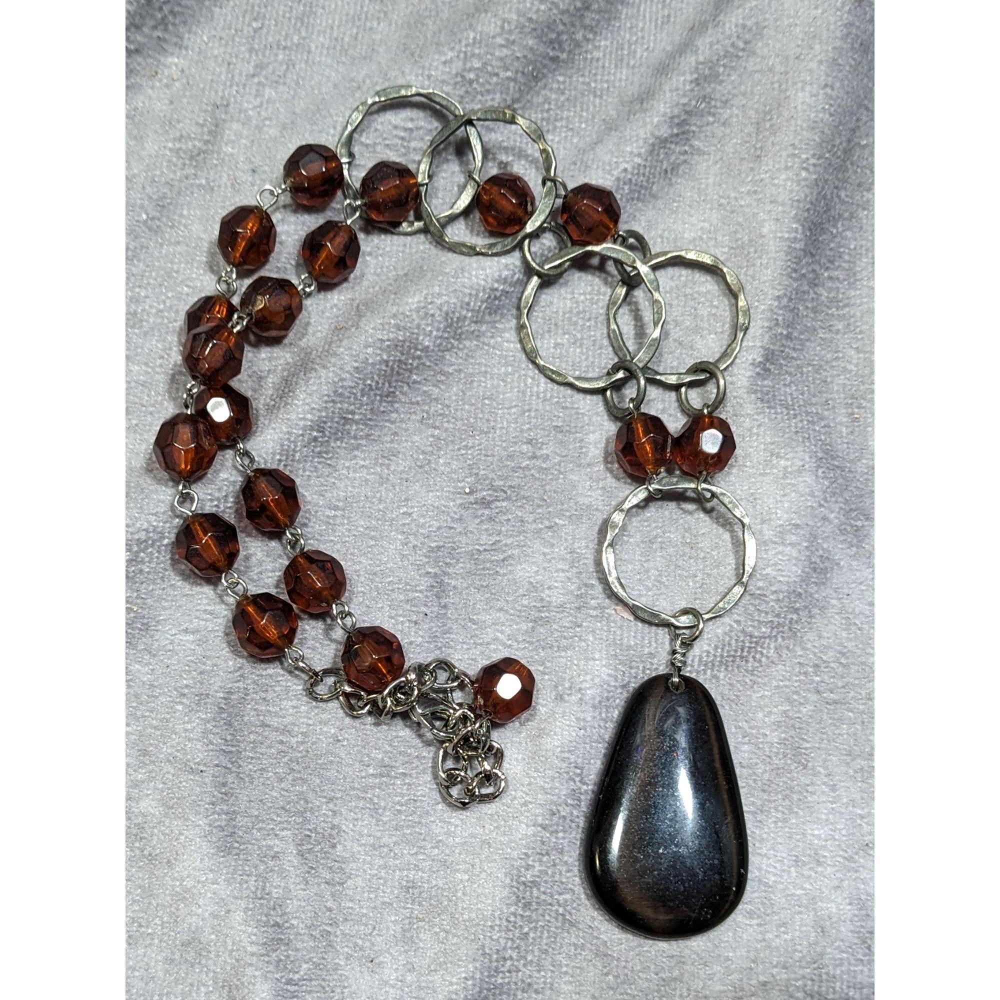 Other Retro Brown Beaded Rustic Teardrop Necklace Size ONE SIZE - 5 Thumbnail