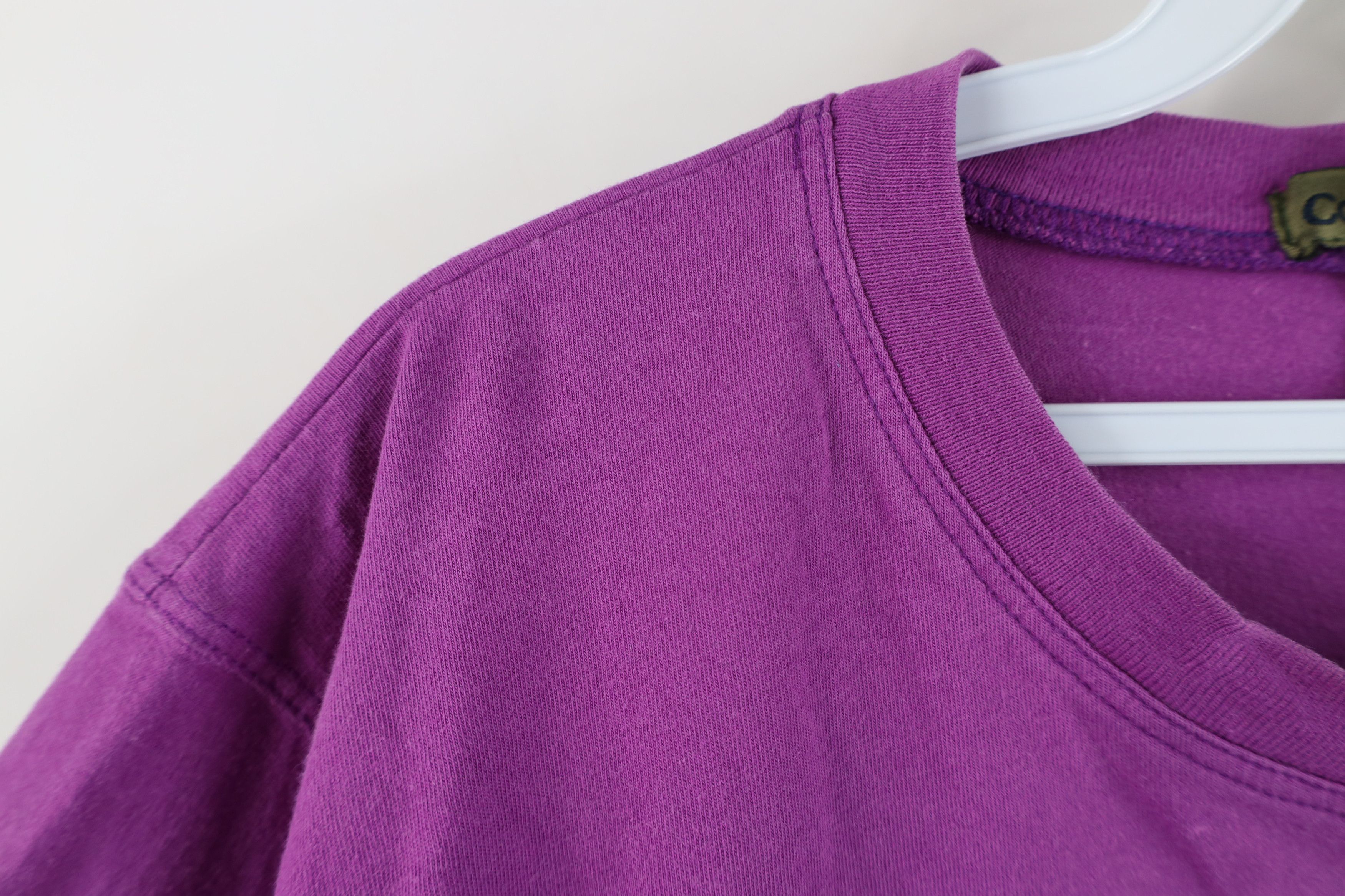 Calvin Klein × Vintage Vintage 90s Calvin Klein Spell Out One World T-Shirt Purple Size XXL / US 16-18 / IT 52-54 - 6 Thumbnail