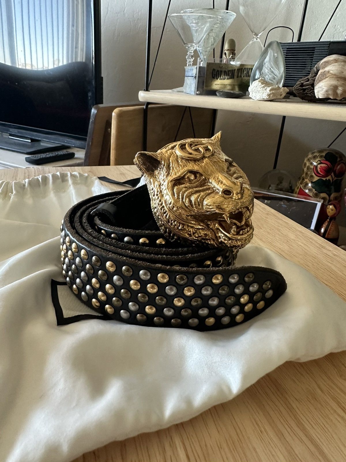 Gucci Gucci Feline Head Studded Belt Grailed