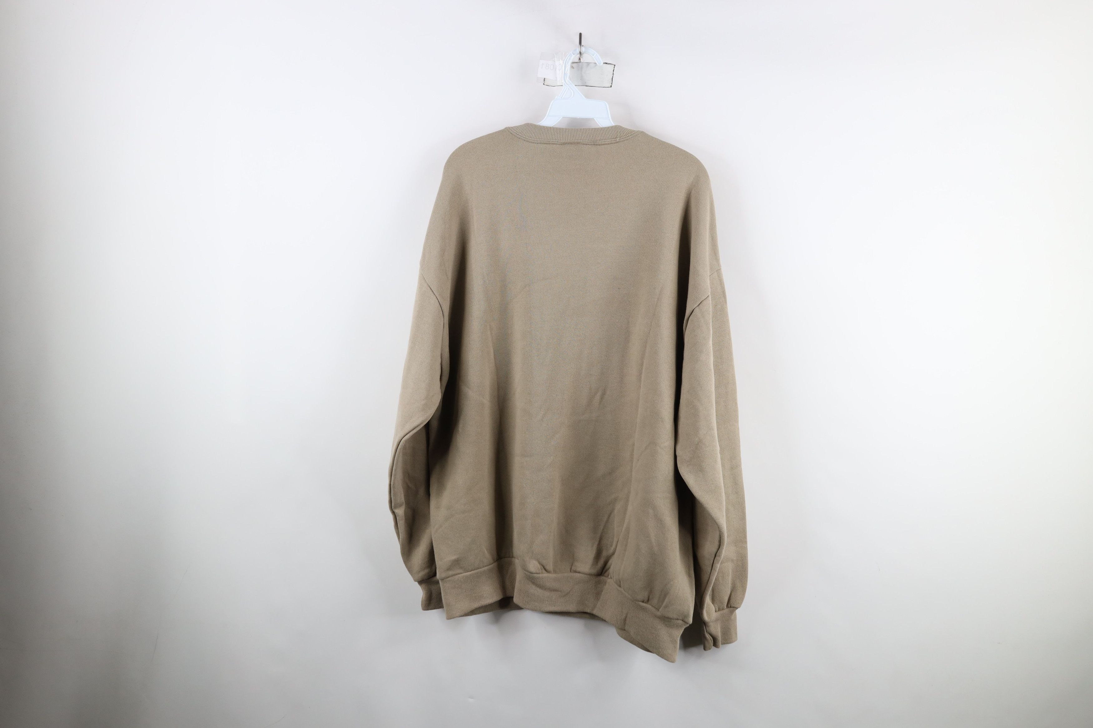 Vintage Vintage 90s Streetwear Crewneck Sweatshirt Beige Khaki USA Size US XL / EU 56 / 4 - 9 Thumbnail
