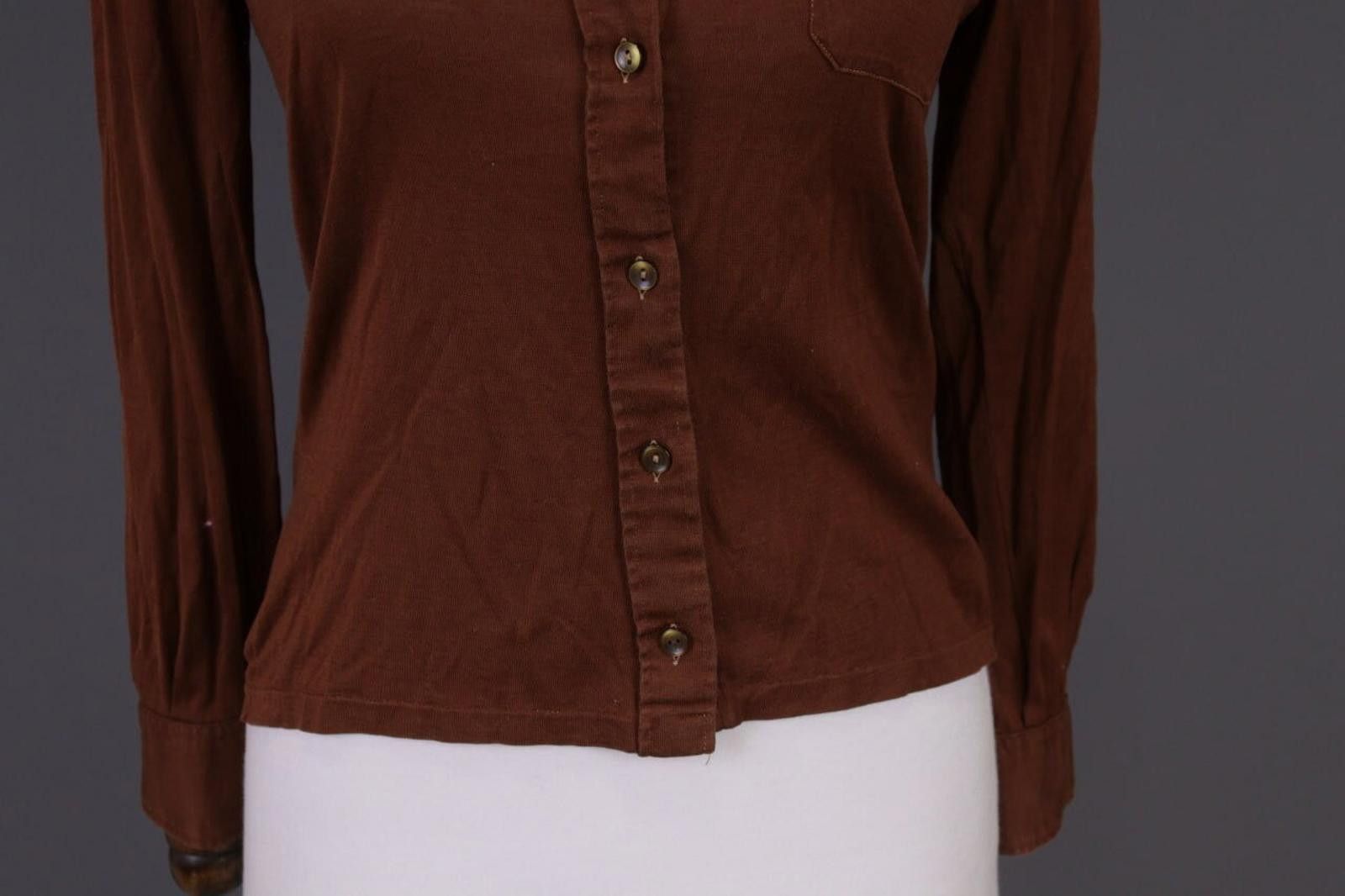 Guy Laroche Vintage Guy Laroche Brown Button Down Top Shirt Size 44 Size M / US 6-8 / IT 42-44 - 2 Thumbnail