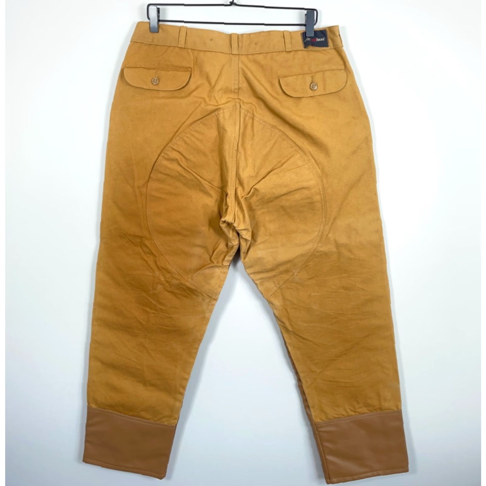 Vintage VINTAGE RedHead Workwear Pants Mens 36 x 29 Brown Canvas Leather 70s Talon Zip 80s Size US 36 / EU 52 - 2 Thumbnail