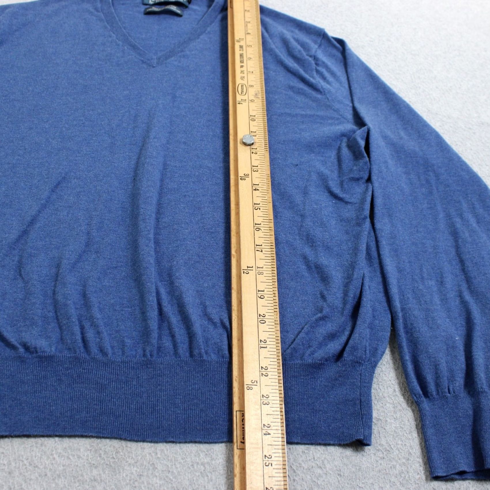 Polo Ralph Lauren Polo Ralph Lauren Mens Medium Blue Pima Cotton V-Neck Pullover Sweater – Classic Style | Fashion | by Size US M / EU 48-50 / 2 - 4 Thumbnail