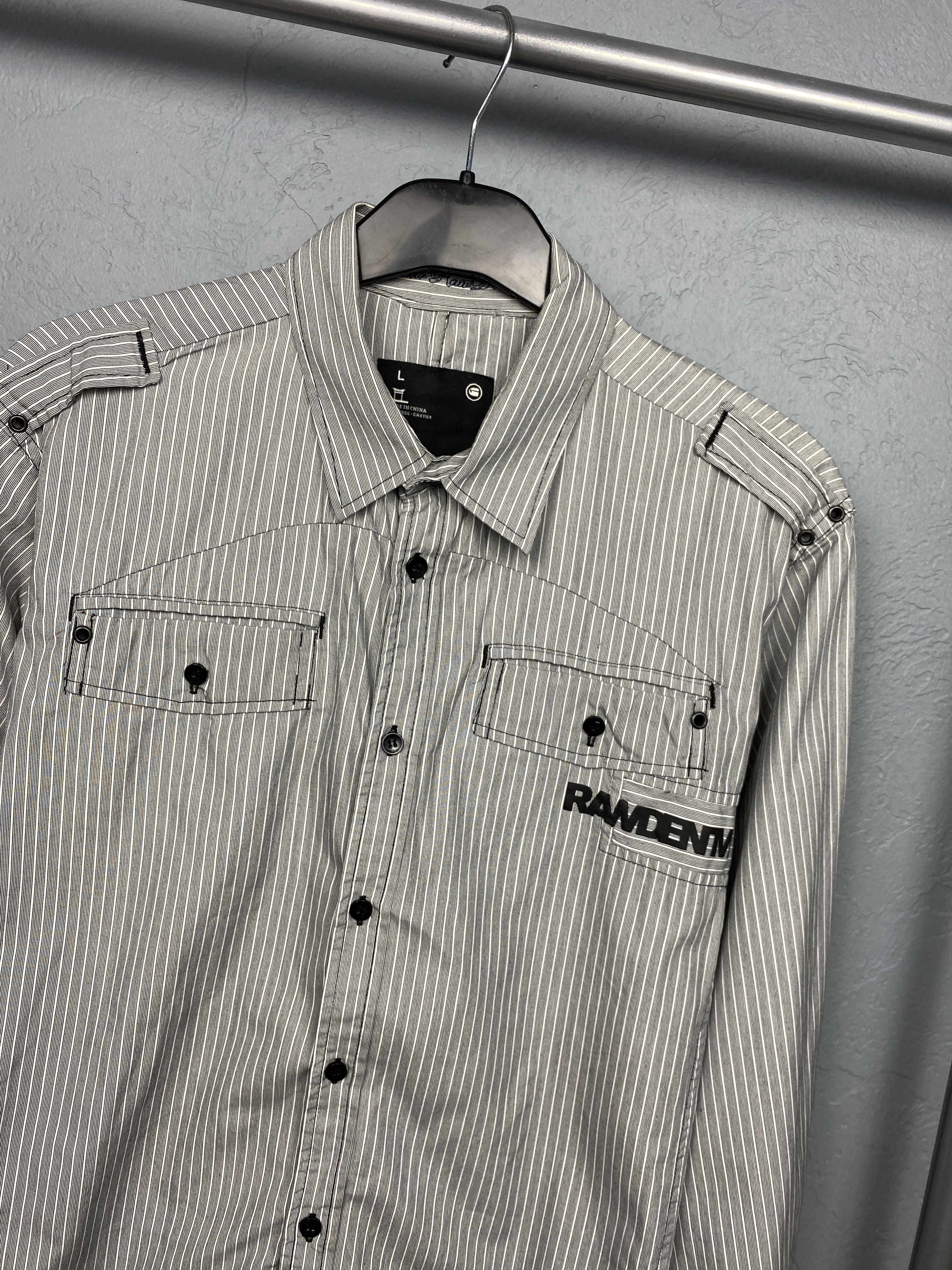 G-Star G Star Raw Vintage Mens Striped Long Sleeve Shirt Size US L / EU 52-54 / 3 - 2 Thumbnail