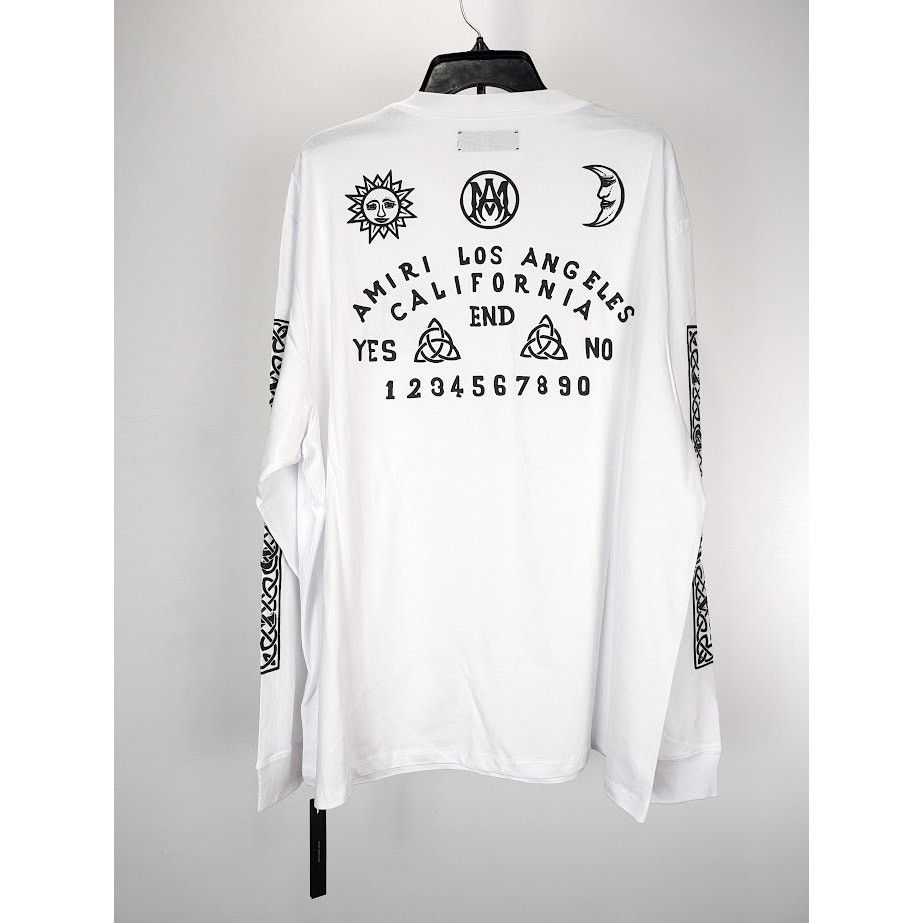 Amiri o1rshd1 Ouija Board Long Sleeve T-Shirt in White Size US XXL / EU 58 / 5 - 14 Thumbnail