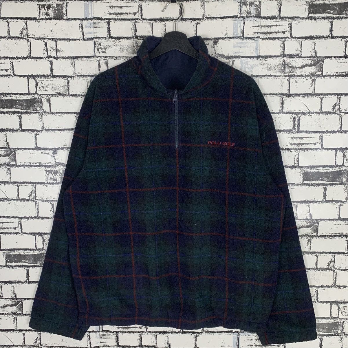 Designer × Polo Ralph Lauren × Vintage Vintage Ralph Lauren Polo Golf Half Zip Fleece Jacket Size US L / EU 52-54 / 3 - 1 Thumbnail