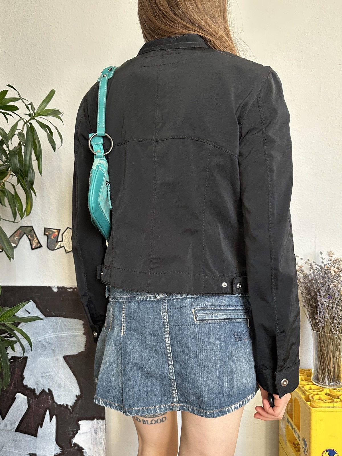 Vintage Marccain Vintage Nylon Double Zip Up Moto Biker Jacket Size S / US 4 / IT 40 - 5 Thumbnail
