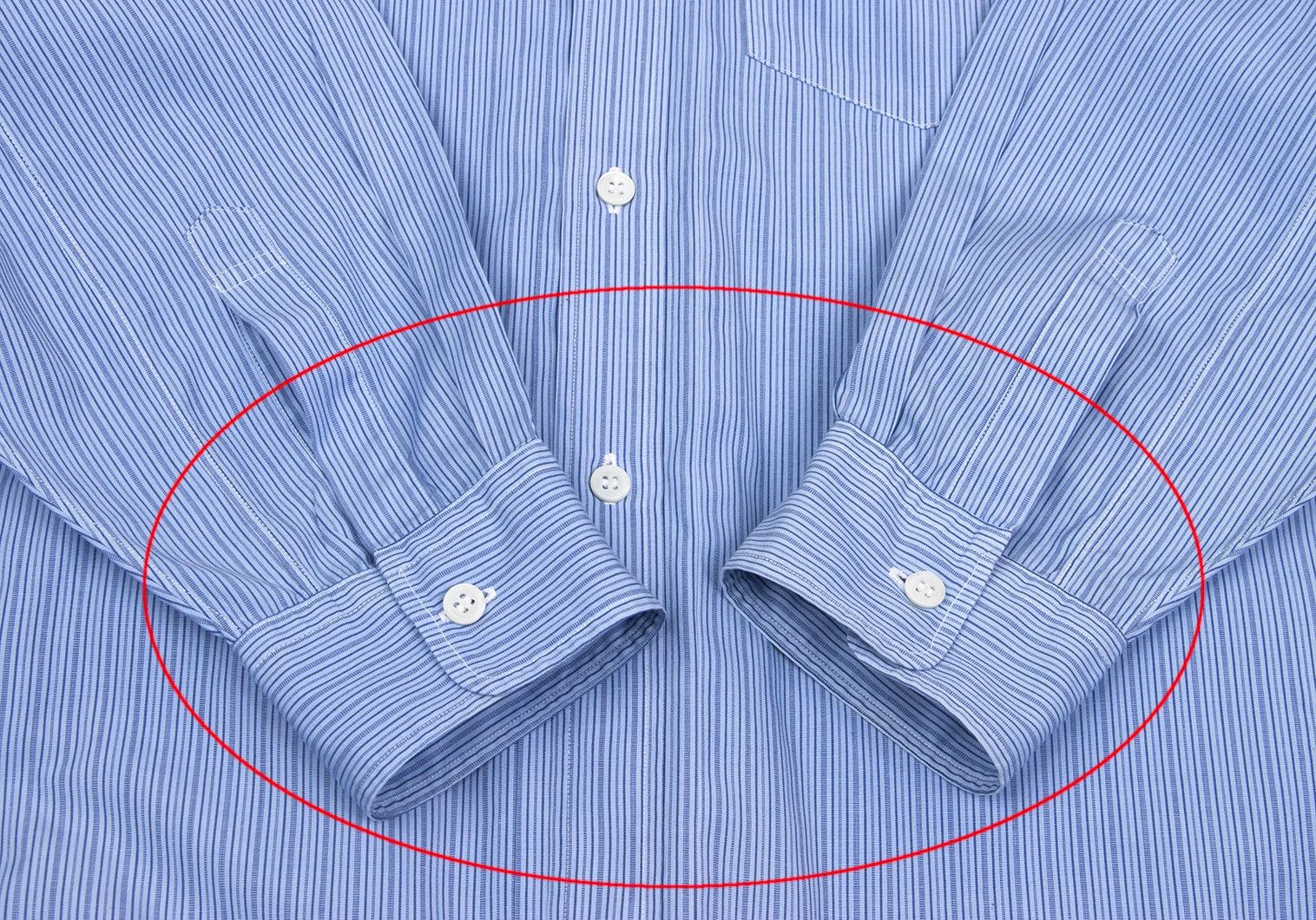 Comme des Garcons Homme Plus Cotton Stripe Shirt in Light Blue and Navy, Size M Size US M / EU 48-50 / 2 - 10 Thumbnail