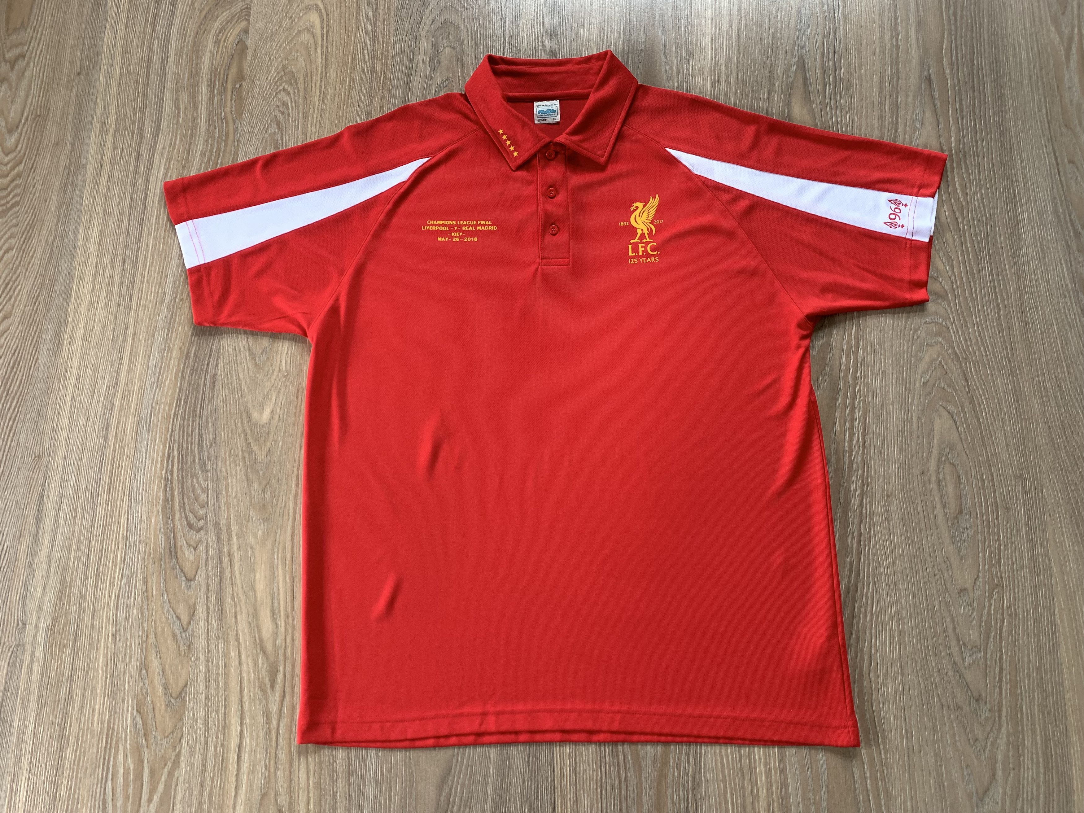 Vintage Champions League Final Liverpool Real Madrid Soccer Polo Size US XL / EU 56 / 4 - 2 Thumbnail