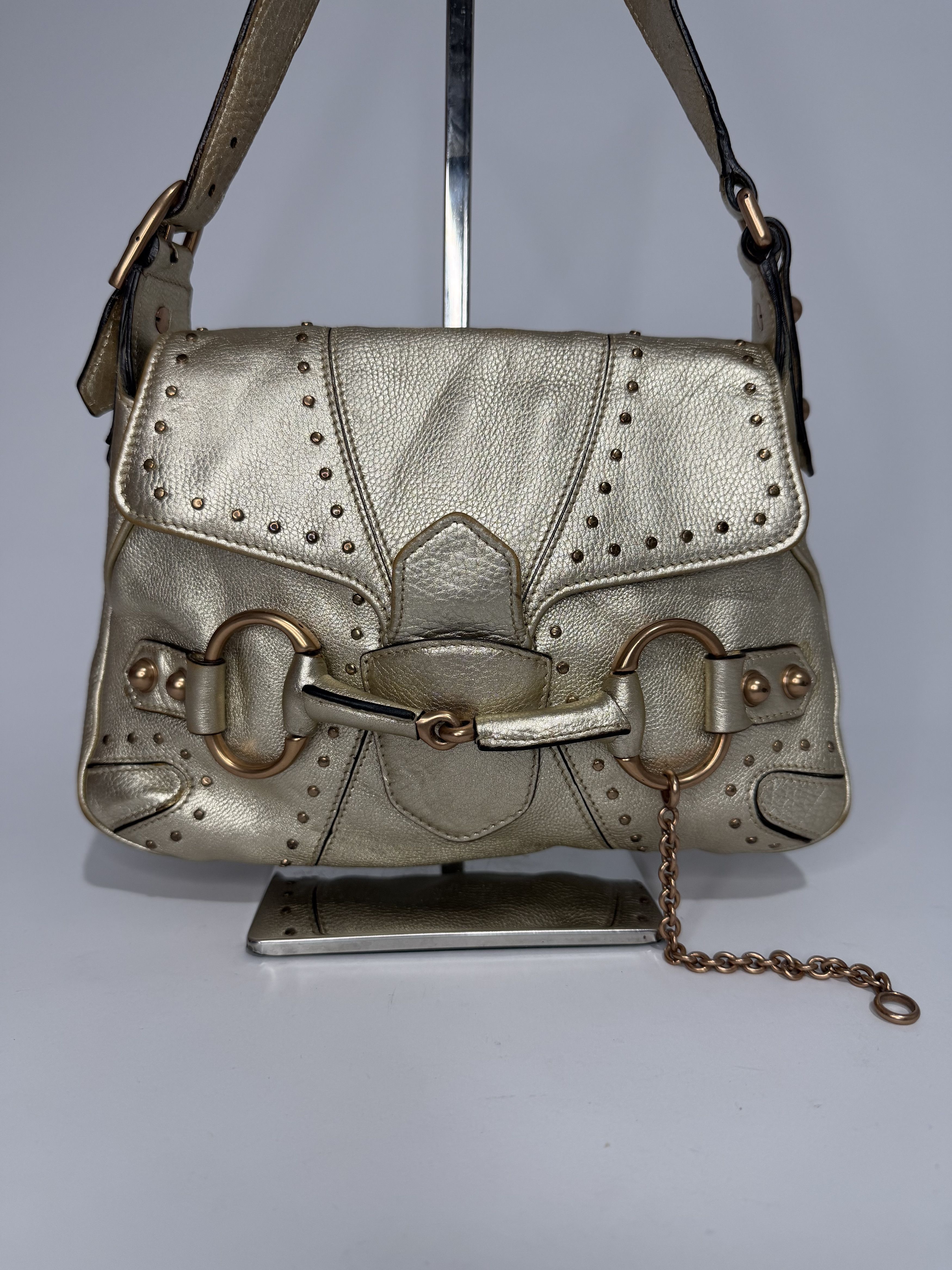 Gucci GUCCI Tom Ford Metallic Calfskin Horsebit Chain Studded Bag Size ONE SIZE - 2 Thumbnail