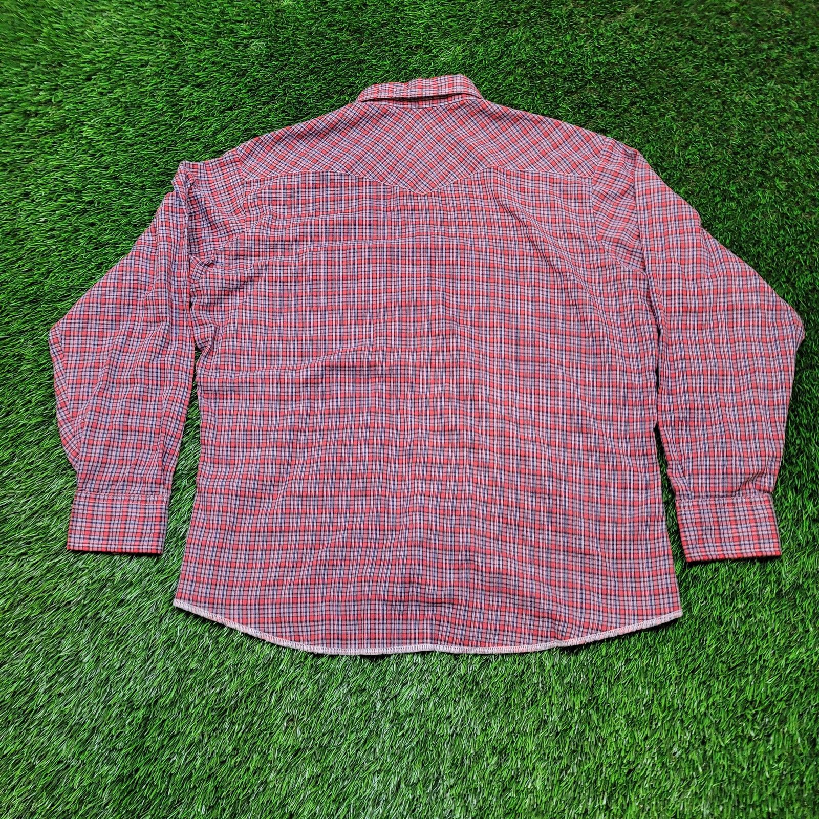 Wrangler VTG 80s Wrangler Pearl Snap Western Shirt Mens XL USA Plaid Size US XL / EU 56 / 4 - 5 Thumbnail