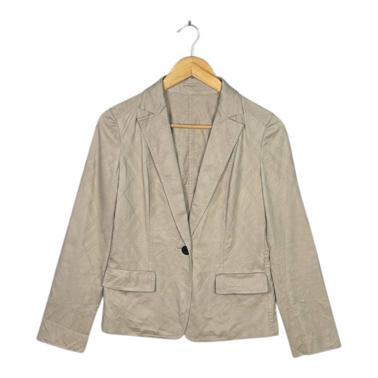 Burberry Burberry London Textured Check Blazer Jacket Tan Size 38 Size S / US 4 / IT 40 - 1 Thumbnail