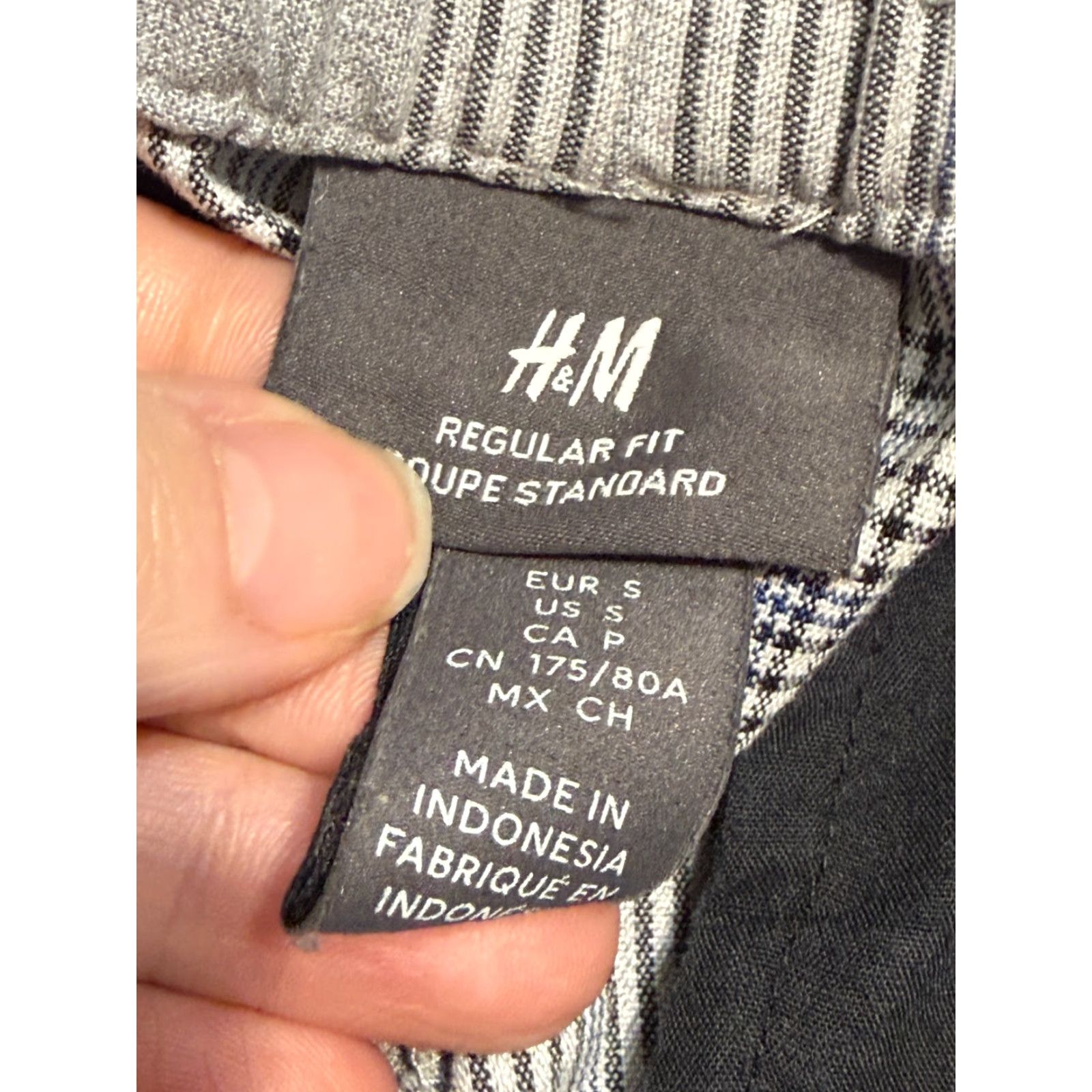 H&M H&M Pants Women's Size Small Grey White Black Plaid Tie Waist Regular Fit Size 28" / US 6 / IT 42 - 5 Thumbnail