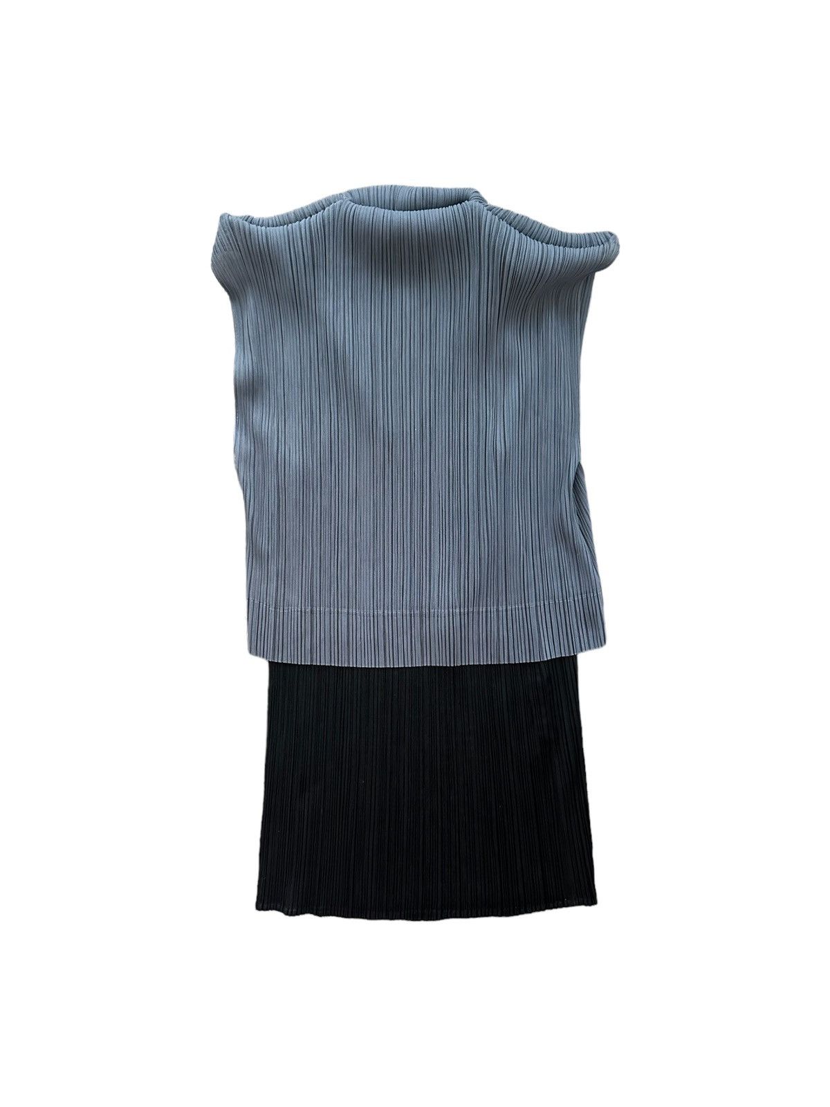 image of Pleats Please Issey Miyake Double Layer Pleated Top in Black, Women's