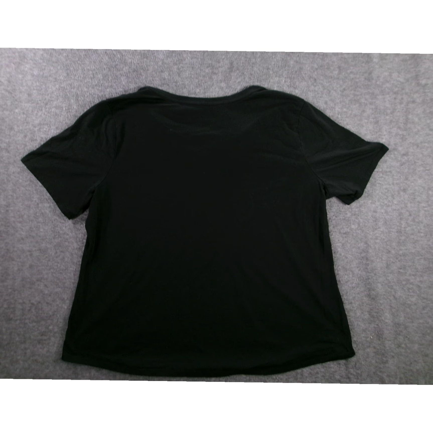 Vintage Terra & Sky T-Shirt Womens 2X Black V-Neck Short Sleeve Cotton Blend Polyester Relaxed Basic Casual Everyday Crew? Size XXL / US 16-18 / IT 52-54 - 7 Thumbnail
