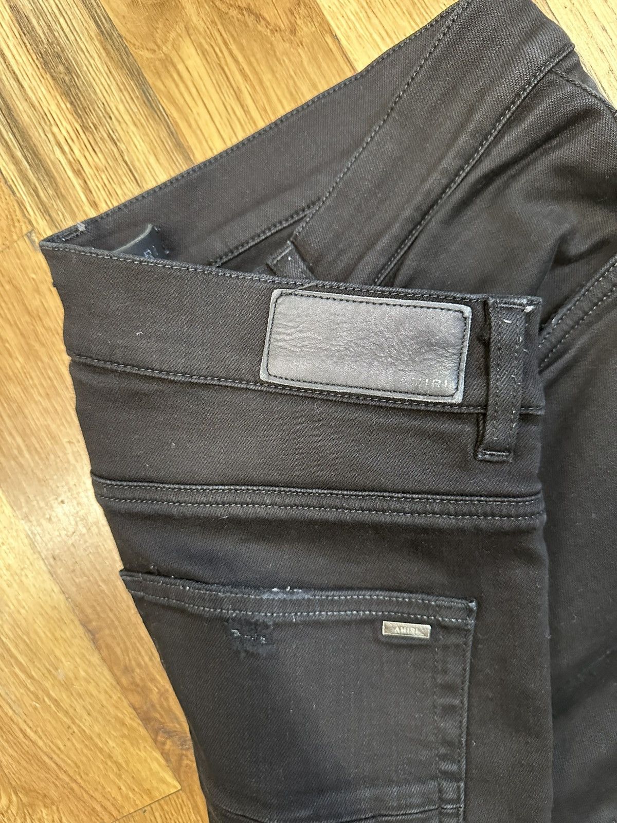Amiri MX1 Grey Paisley Black Denim Jeans Size 36