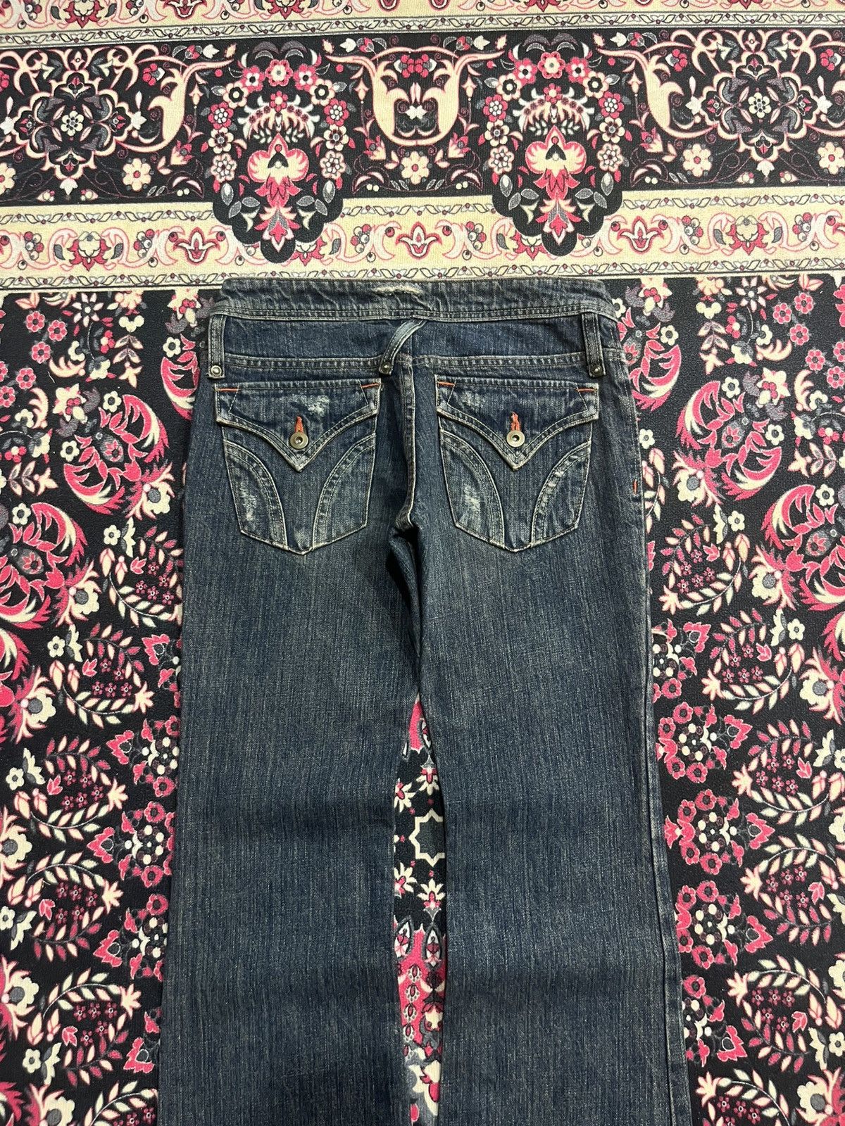 If Six Was Nine Vintage Japanese Brand RU Avant Grade Style Dark Flare Jeans Size 28" / US 6 / IT 42 - 5 Thumbnail