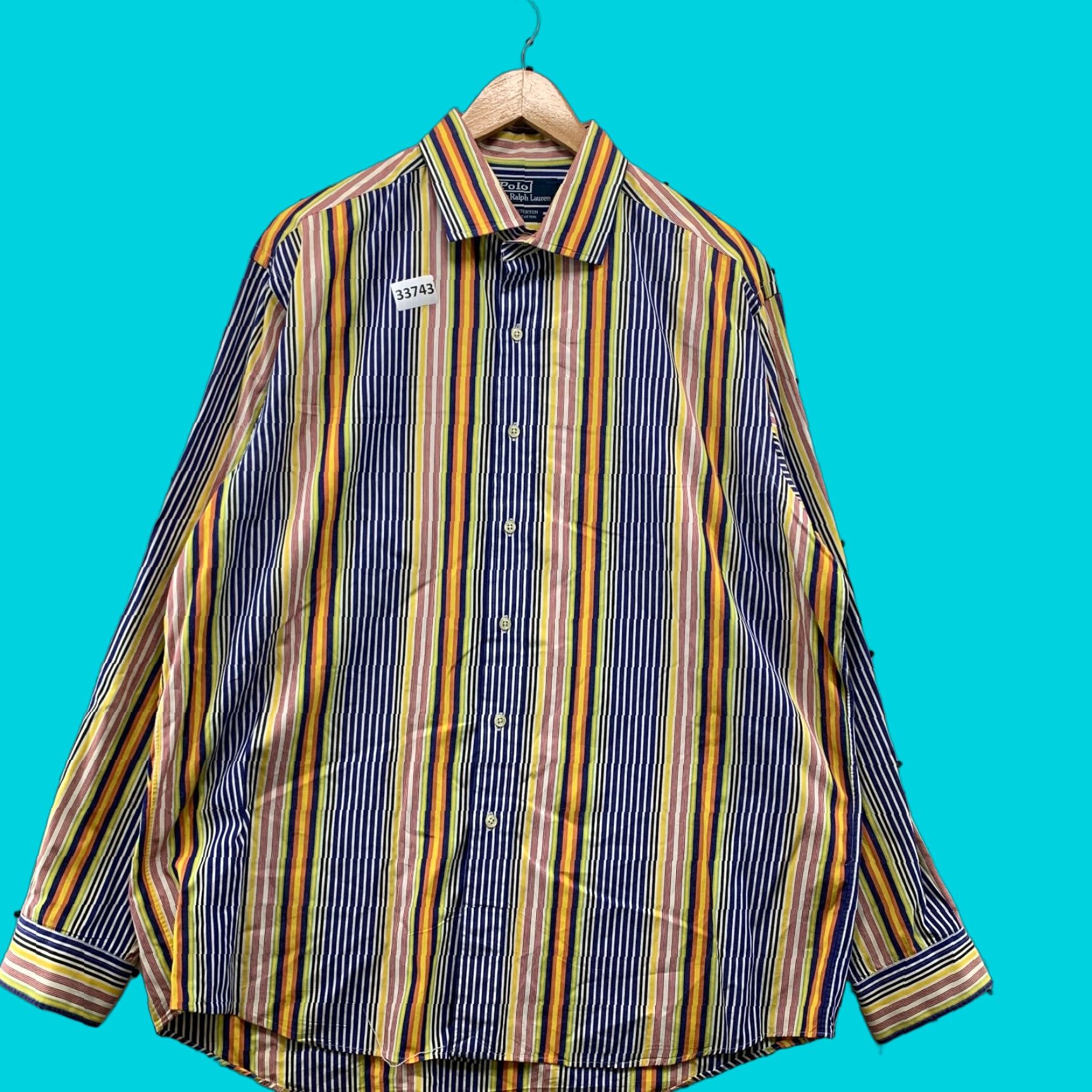 Polo Ralph Lauren VINTAGE Polo Ralph Lauren Westerton Button Down Shirt Mens XL Yellow Striped 26x33 Preppy Western 90s Mens Size US XL / EU 56 / 4 - 1 Thumbnail