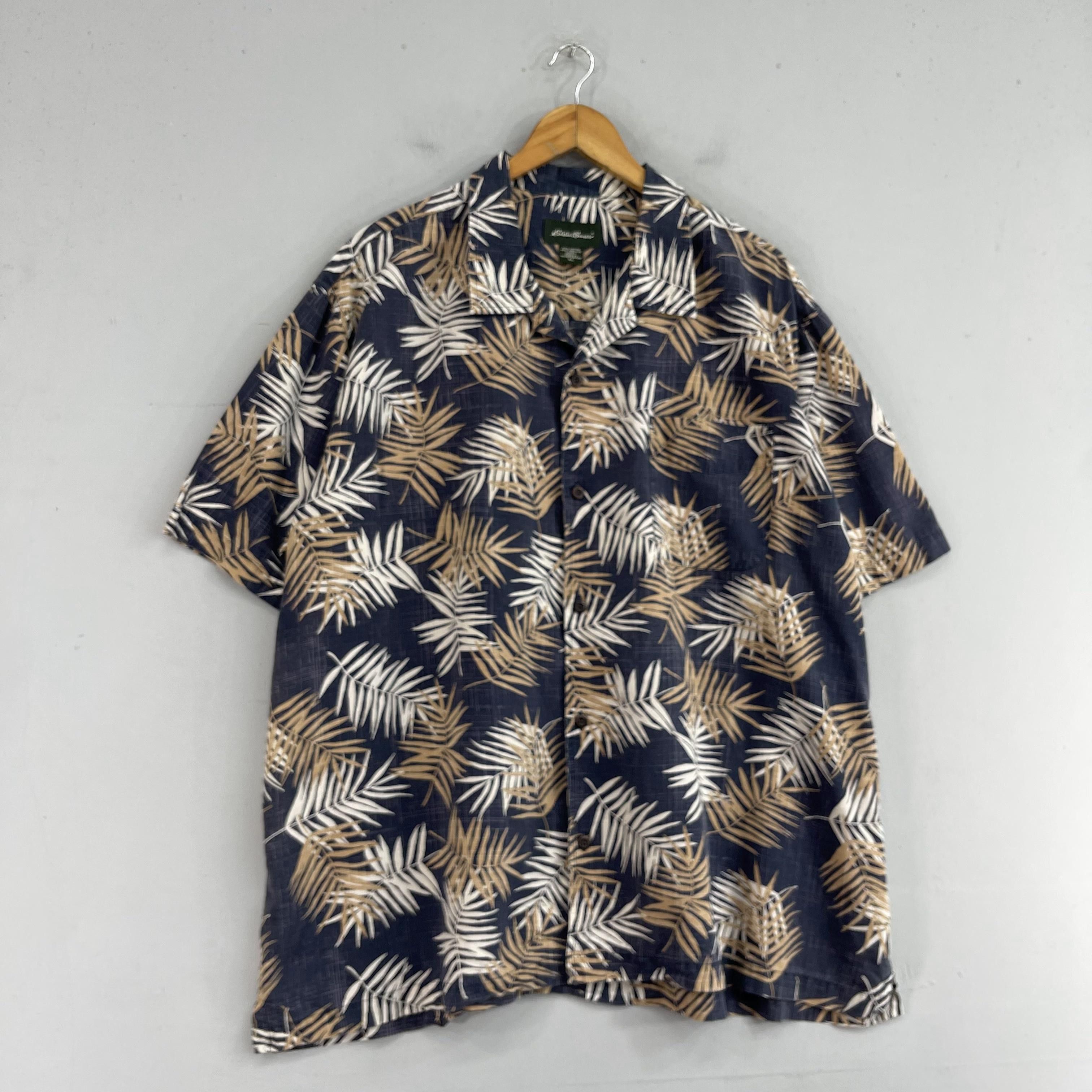 Eddie Bauer Vintage EDDIE BAUER Abstract Floral Motive Hawaii Shirt Size US XL / EU 56 / 4 - 4 Thumbnail