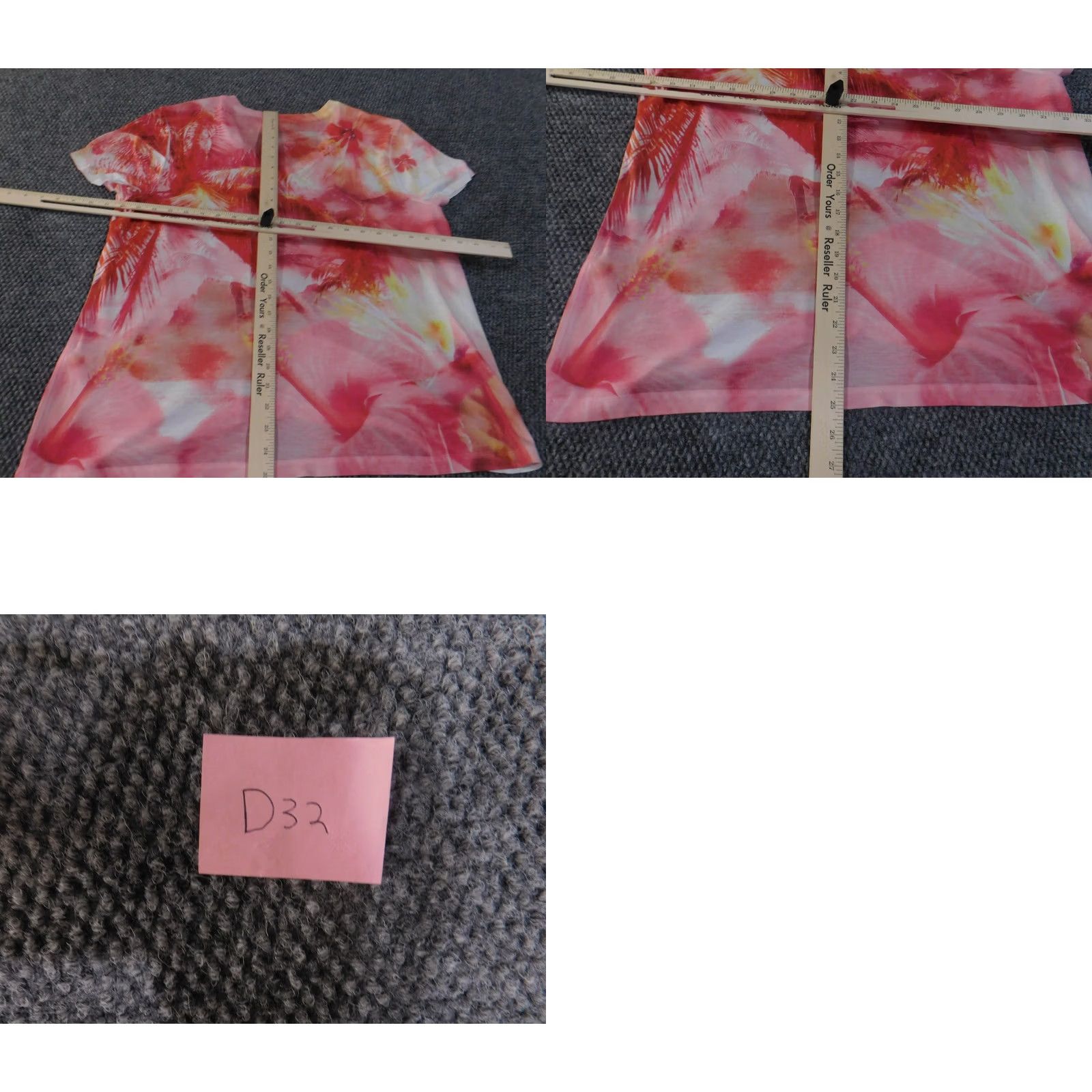 Vintage Chico's Blouse Shirt Womens 3 Pink Palm Tree V-Neck Casual Short Sleeve Polyester Knit Tropical Floral Weekend Size XS / US 0-2 / IT 36-38 - 9 Thumbnail