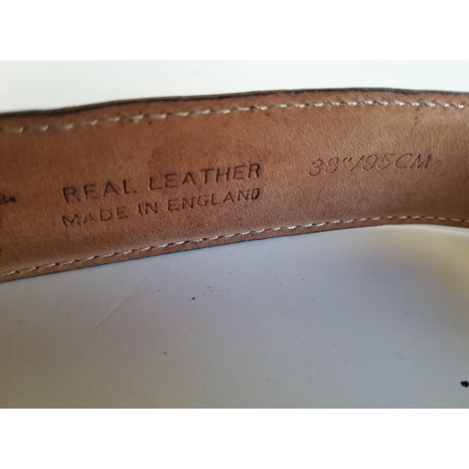 CO Roma Belt Co Belt Regular Large Brown Leather Stainless Buckle Men Dress Work Made in England Size ONE SIZE - 3 Thumbnail